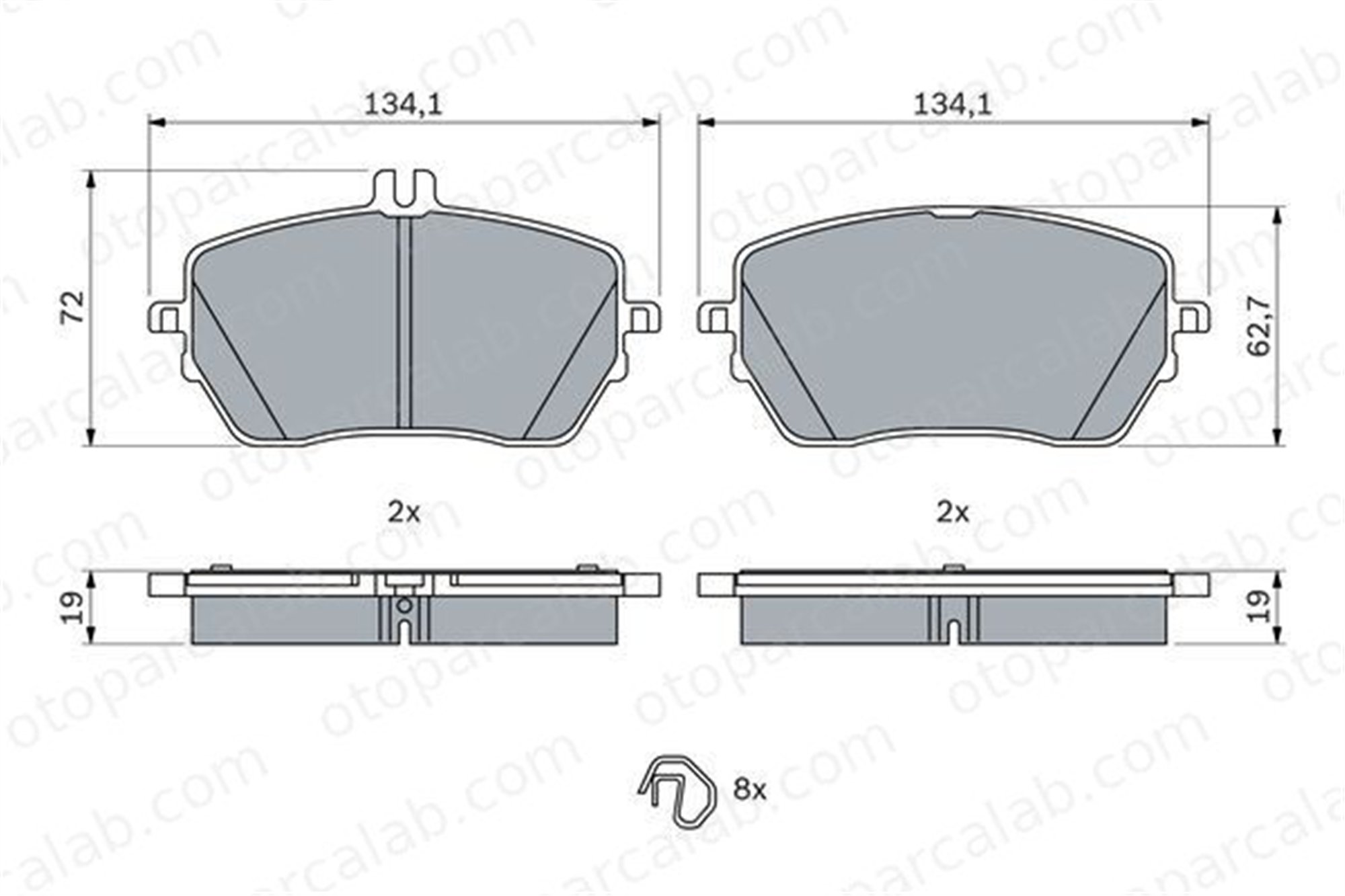 BOSCH 0 986 424 887 Fren Disk Balata Ön MERCEDES-BENZ A-SERISI B-SERISI Sports Tourer A0004207000 4205103