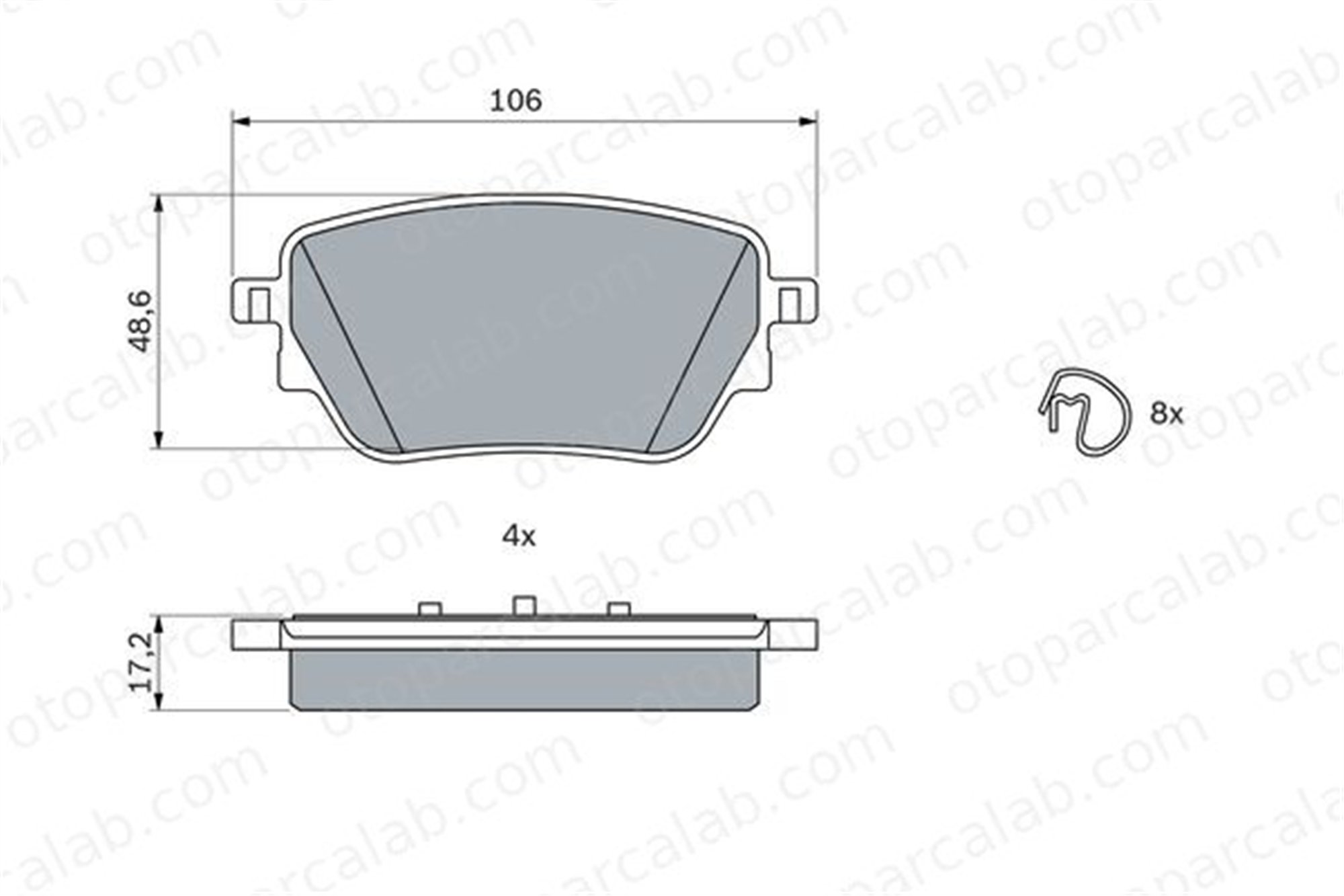 BOSCH 0 986 424 889 Fren Disk Balata Arka MERCEDES-BENZ A-SERISI A-SERISI Sedan A0004207500 4205703
