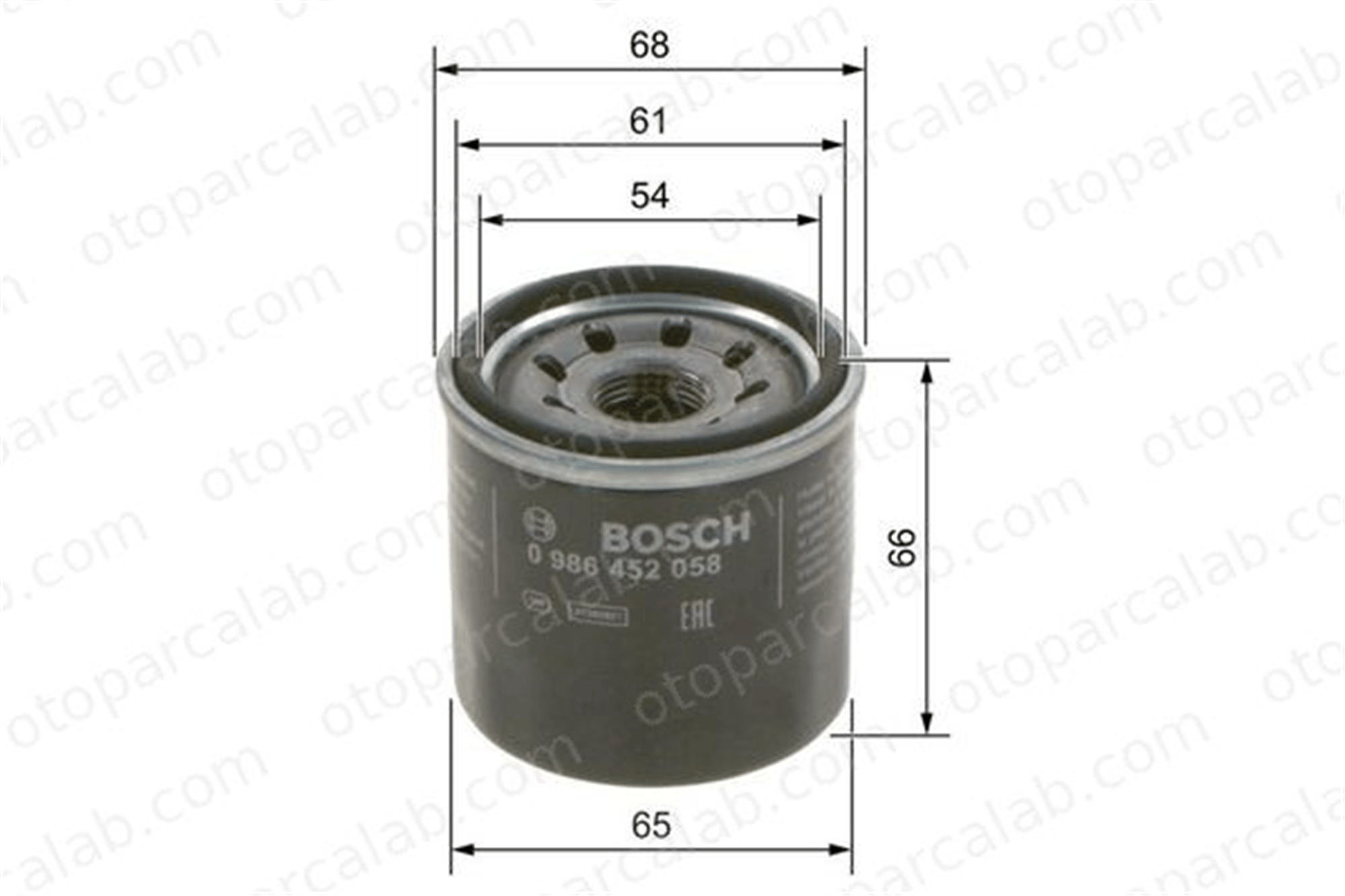 BOSCH 0 986 452 058 Yağ Filtresi PIAGGIO PORTER Platform şasi PORTER Panelvan/Van 986452058 0 986 452 058