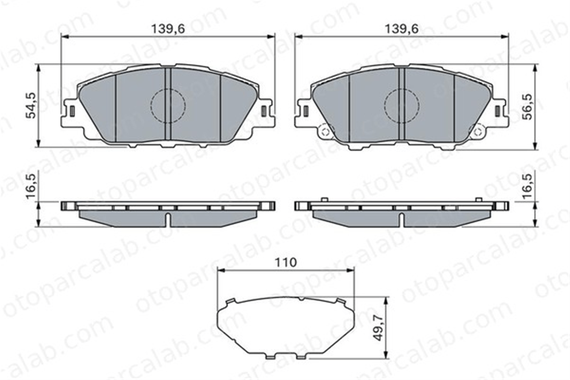 BOSCH 0 986 460 152 Fren Disk Balata Ön TOYOTA PRIUS PHV 446502460 0446502460