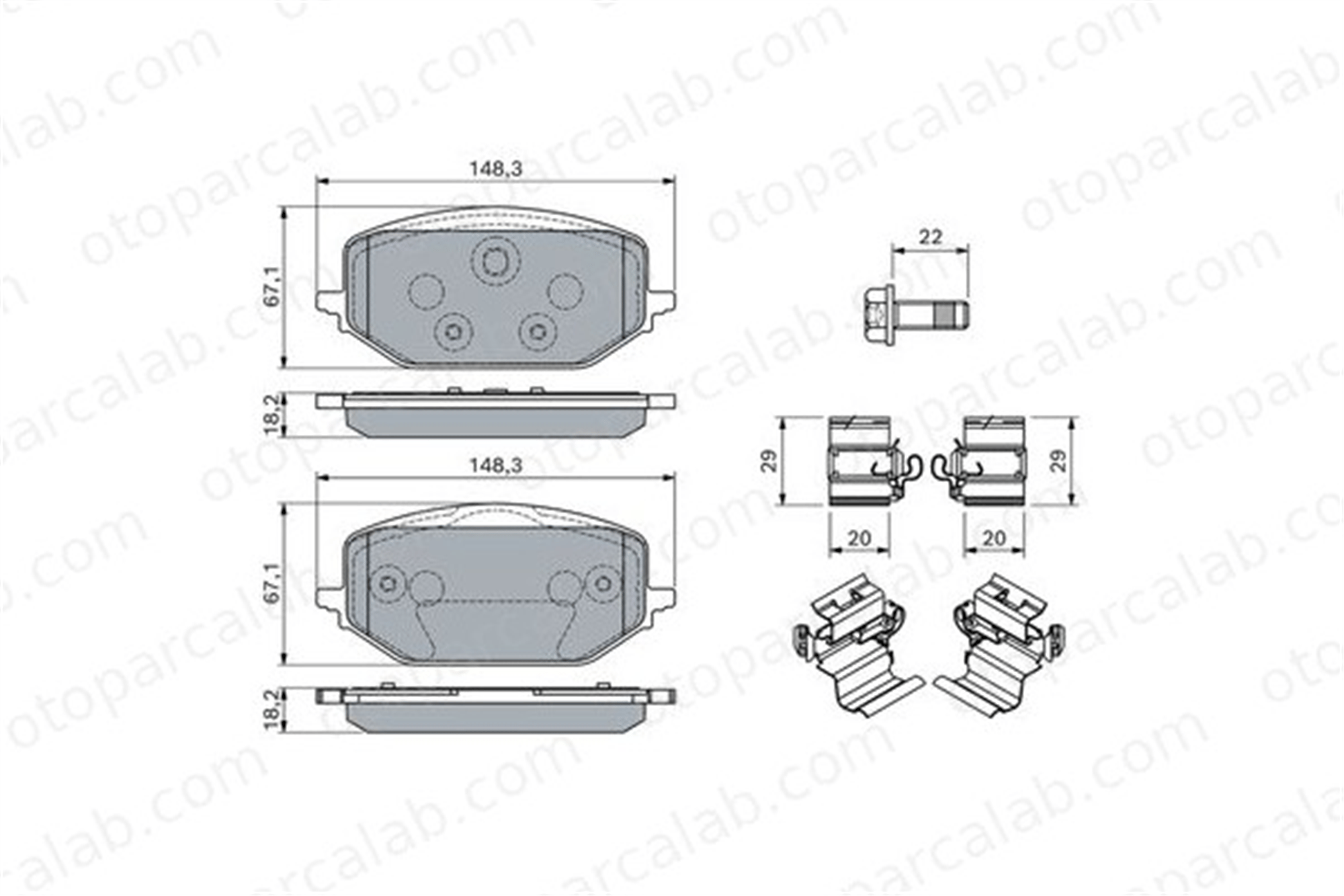 BOSCH 0 986 460 165 Fren Disk Balata Ön PEUGEOT 508 II PARTNER Kasa/büyük limuzin 1647880280 SU001B4150