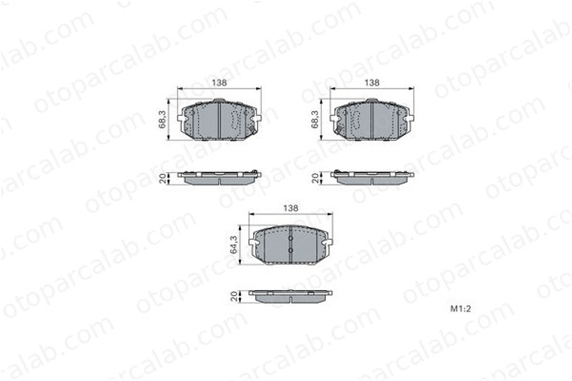 BOSCH 0 986 460 192 Fren Disk Balata Ön KIA SPORTAGE II CARENS III MPV 58101R2A10