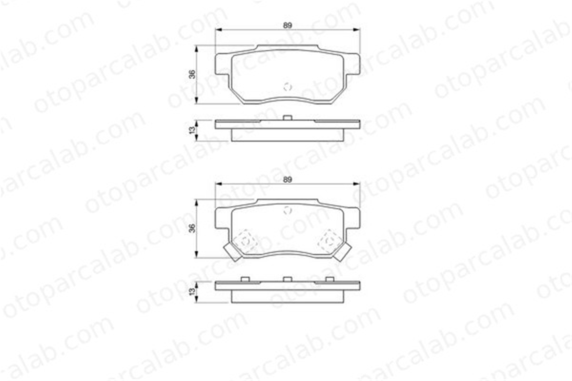 BOSCH 0 986 461 131 Fren Disk Balata Arka ROVER 200 II Hatchback 25 I Hatchback 43022SO4E02 AN266WK