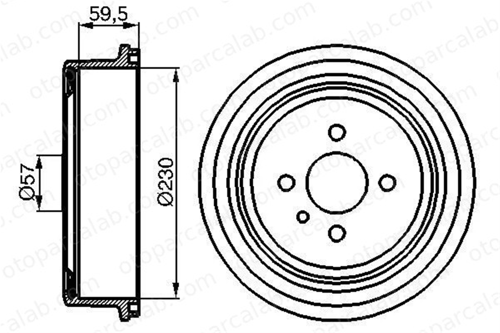 BOSCH 0 986 477 022 Kampana Arka Sağ veya Sol OPEL KADETT E Station wagon REKORD E 568056 568038