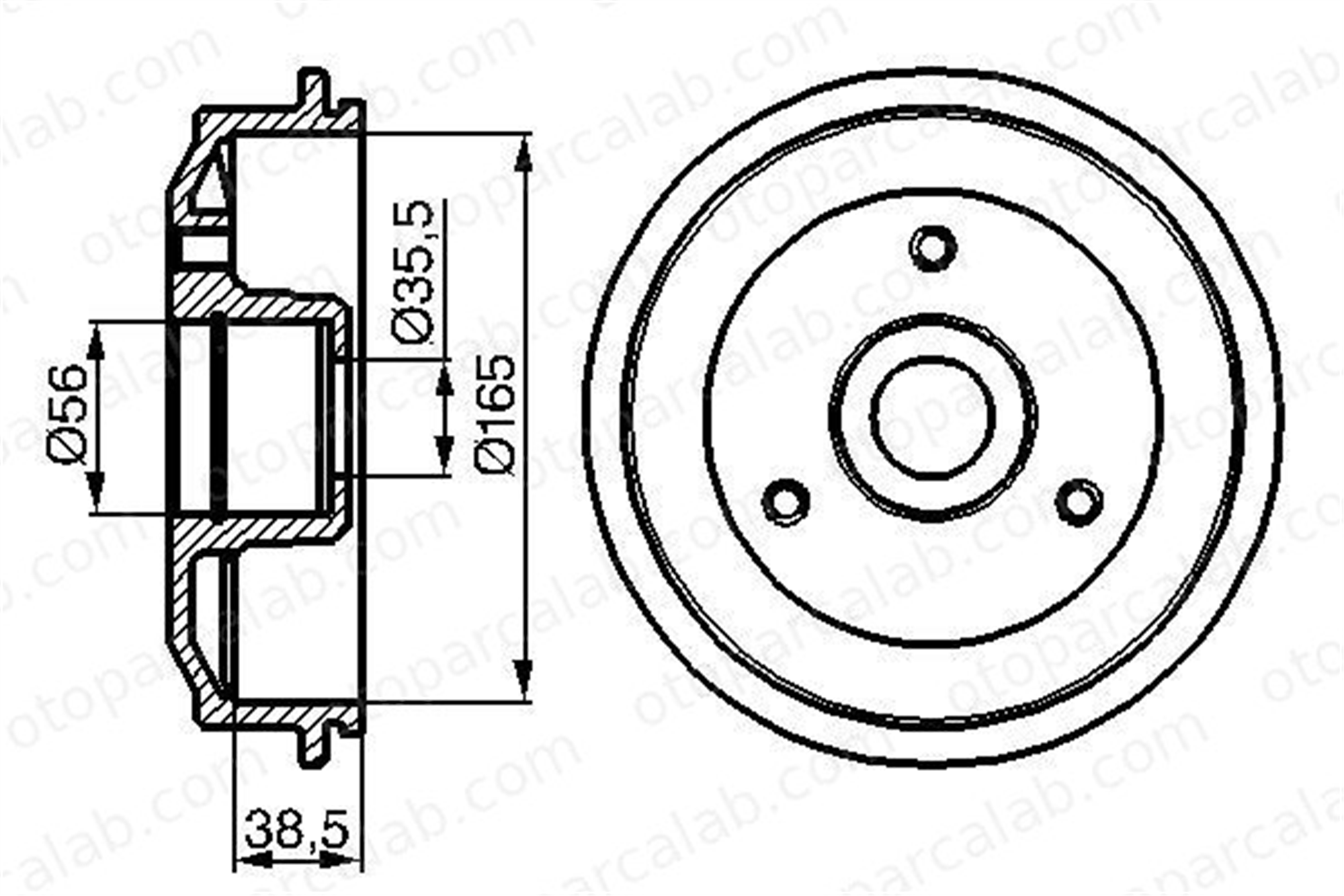 BOSCH 0 986 477 118 Kampana Arka Sağ veya Sol CITROËN AX SAXO 424743 424733