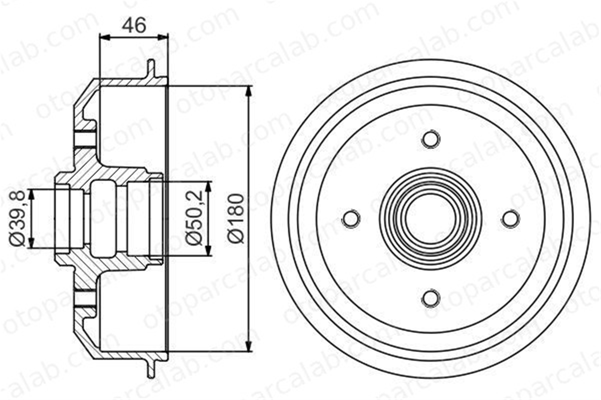 BOSCH 0 986 477 150 Kampana Arka Sağ veya Sol FORD ORION II ESCORT IV 6086628 1598117