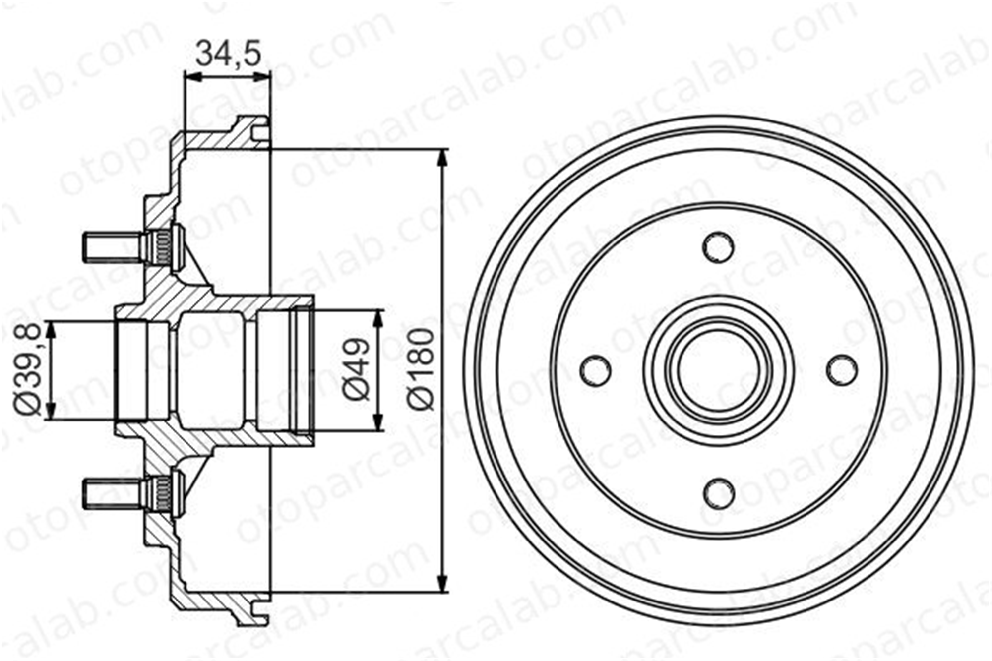 BOSCH 0 986 477 159 Kampana Arka Sağ veya Sol TOYOTA STARLET PASEO Cabrio 986477159 0 986 477 159