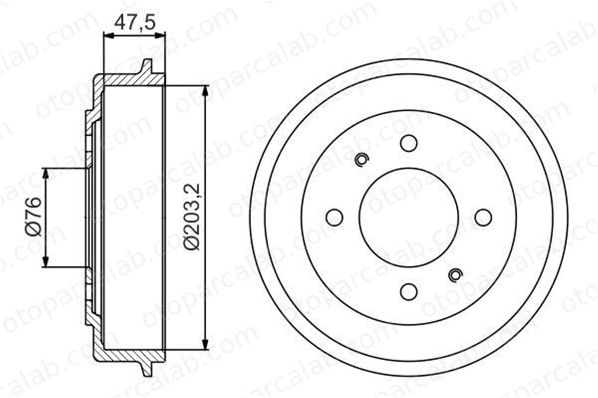 BOSCH 0 986 477 180 Kampana Arka Sağ veya Sol HYUNDAI LANTRA II Station wagon LANTRA II 5841129000 5841129100