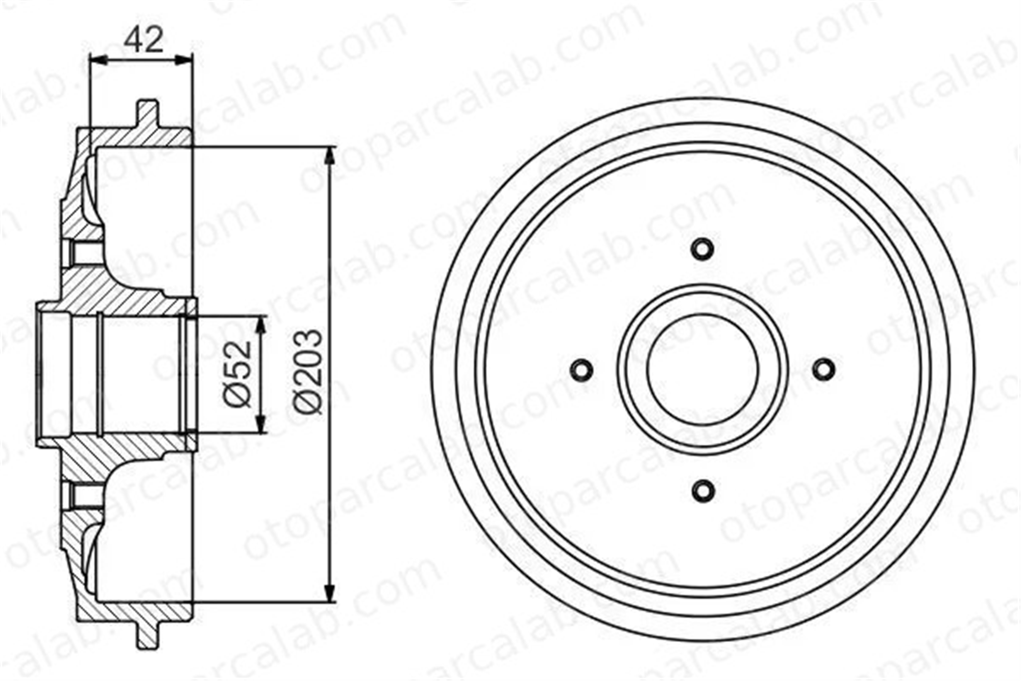 BOSCH 0 986 477 201 Kampana Arka Sağ veya Sol CITROËN C3 I C2 424746 424749