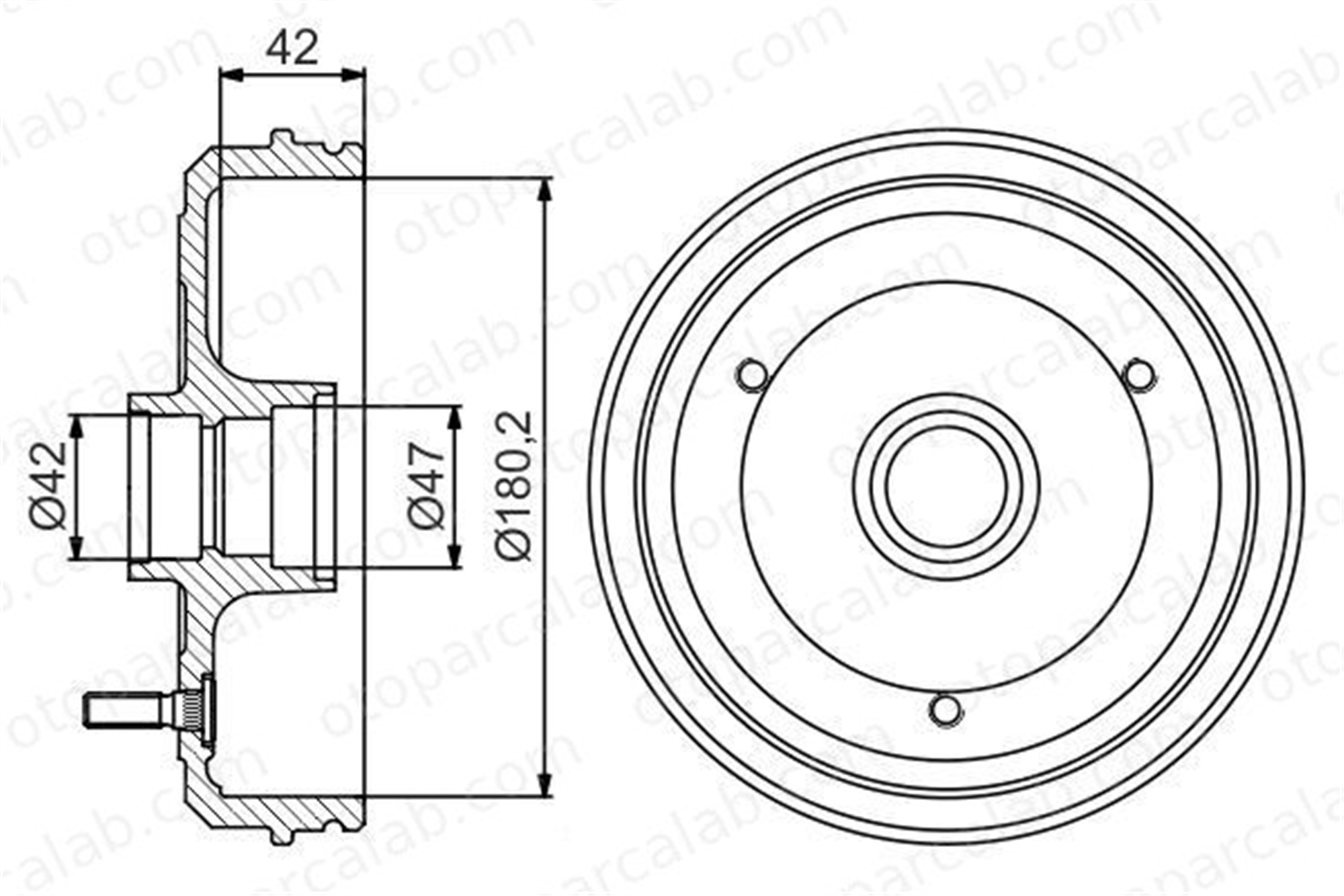 BOSCH 0 986 477 243 Kampana Arka Sağ veya Sol RENAULT 4 Kasa/büyük limuzin 4 4243120250 94852720