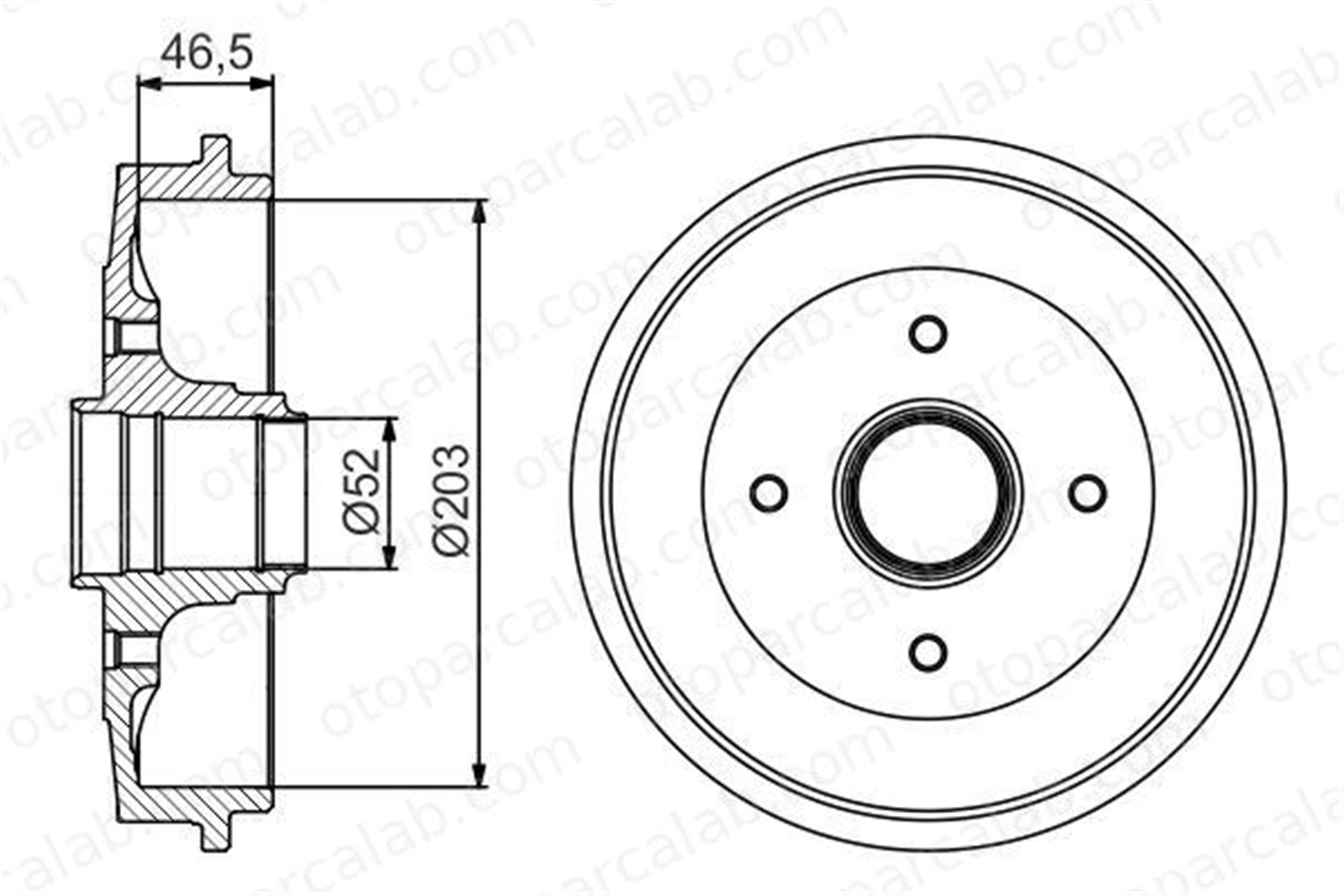 BOSCH 0 986 477 253 Kampana Arka Sağ veya Sol CITROËN XSARA XSARA Coupe 986477253 0 986 477 253