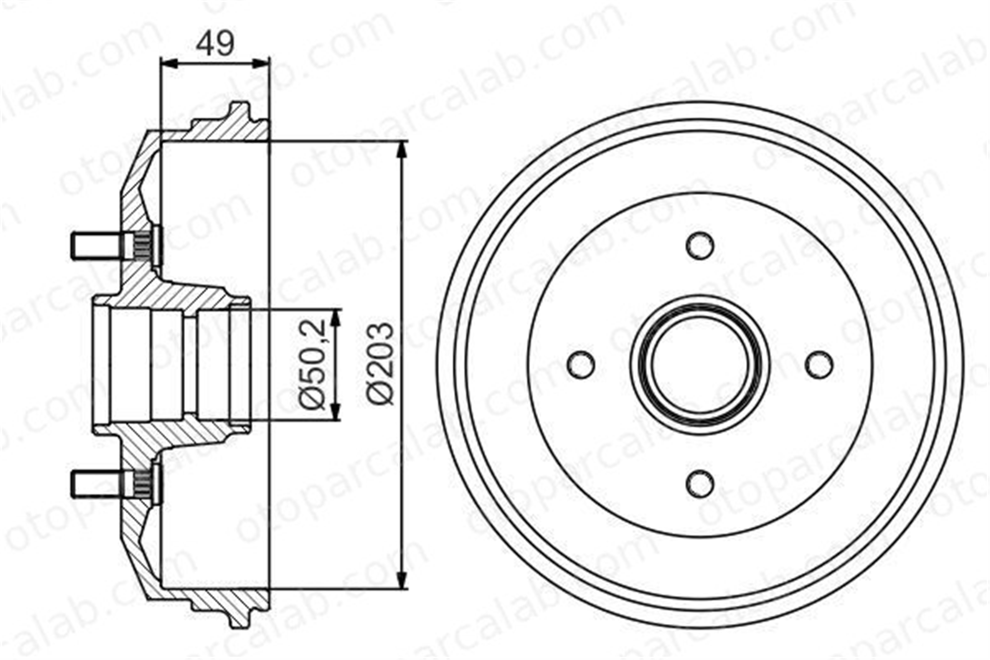 BOSCH 0 986 477 259 Kampana Arka Sağ veya Sol FORD ESCORT V ESCORT V Turnier 4615A127 4615A205