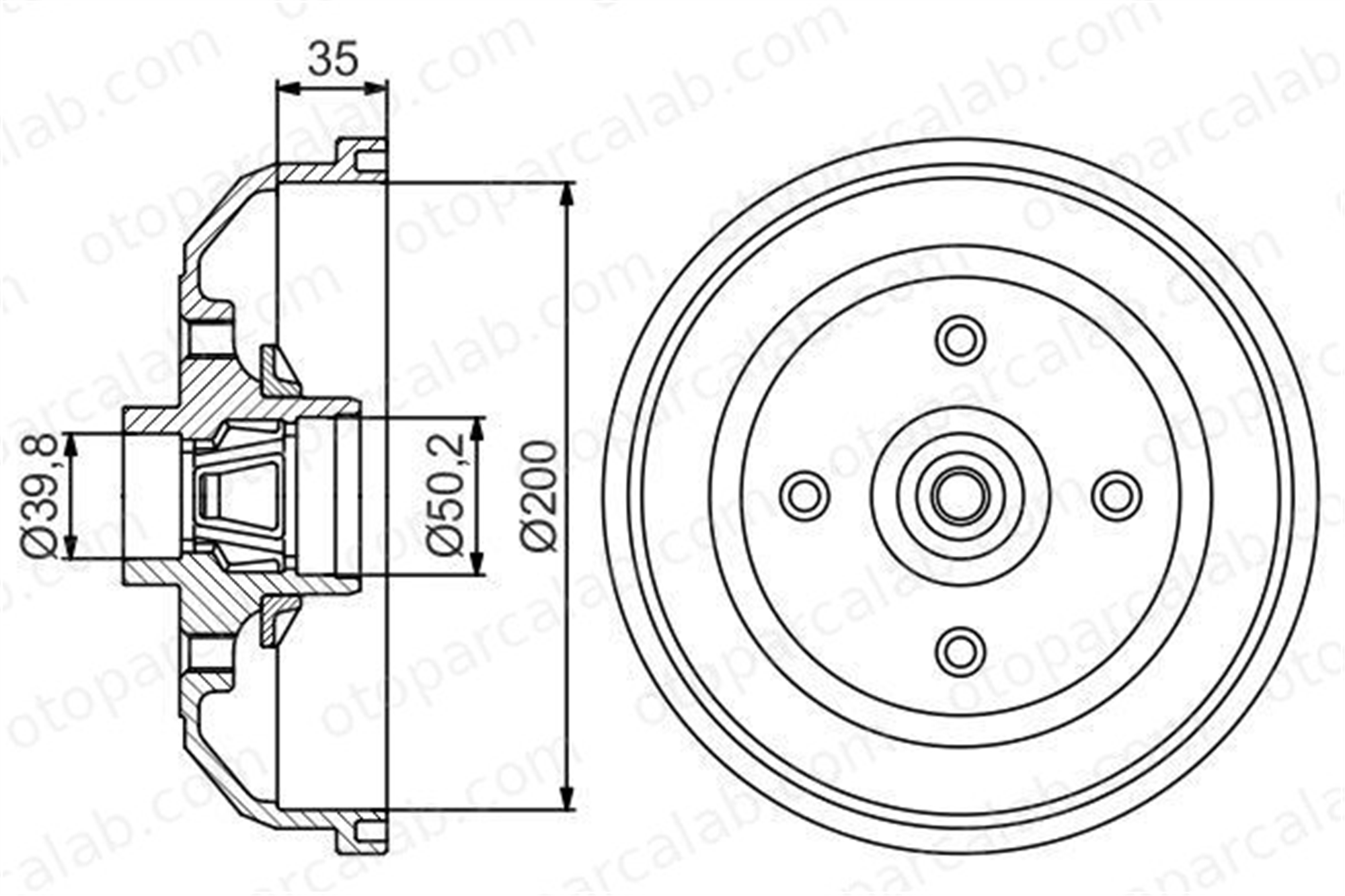 BOSCH 0 986 477 260 Kampana Arka Sağ veya Sol OPEL CORSA B TIGRA 90509107 418025