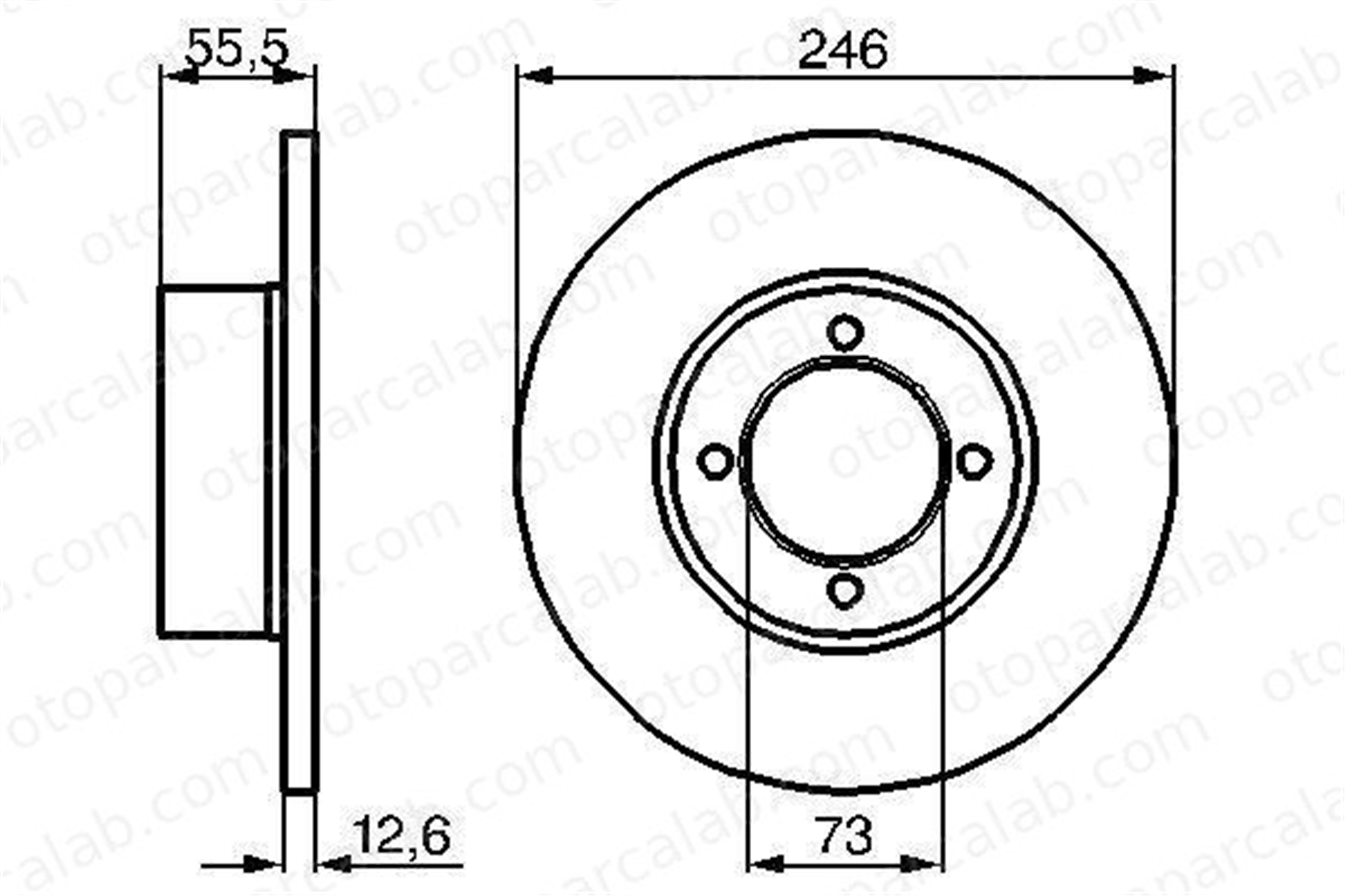 BOSCH 0 986 478 082 Fren Disk Ayna Ön Sağ ve Sol OPEL MANTA B CC REKORD E 569026 569015