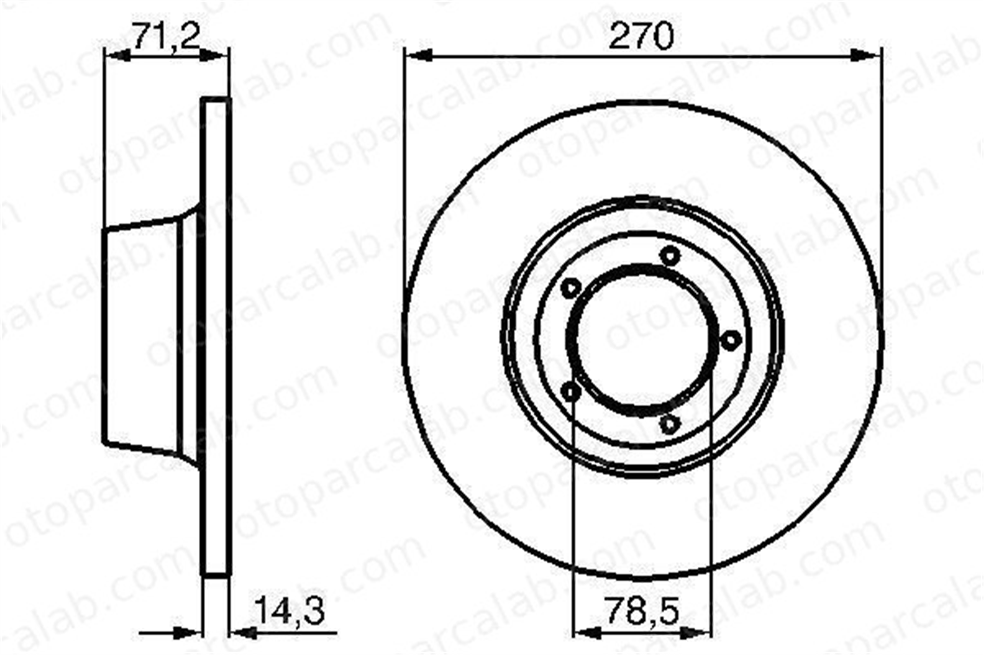 BOSCH 0 986 478 190 Fren Disk Ayna Arka Sağ ve Sol FORD TRANSIT Minibüs/Otobüs TRANSIT Panelvan/Van 1117075 1539549