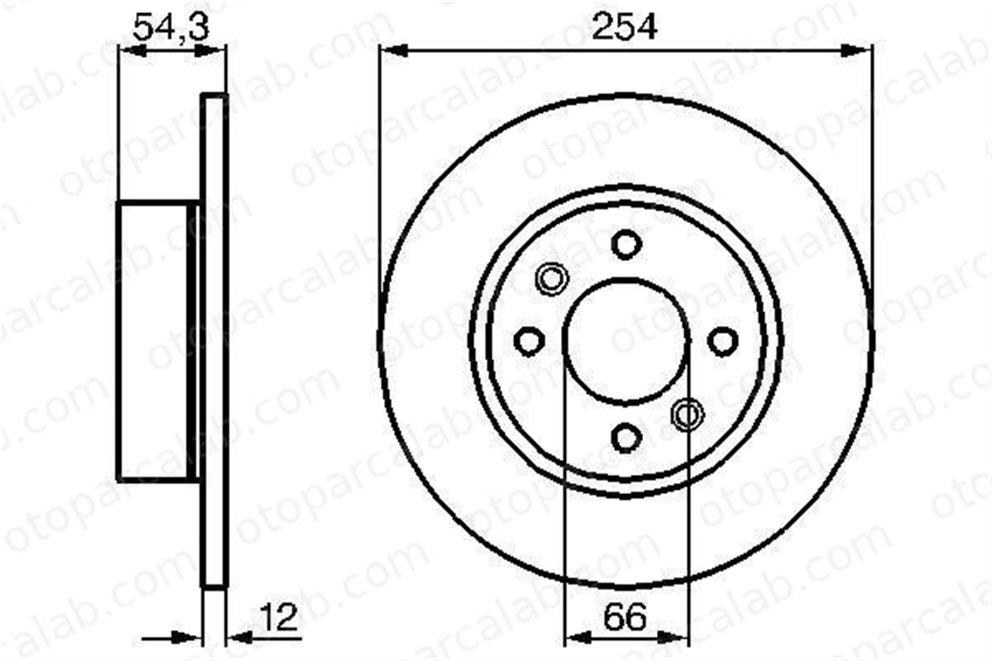 BOSCH 0 986 478 390 Fren Disk Ayna Arka Sağ ve Sol RENAULT 25 ESPACE I 7700715166 7701467306