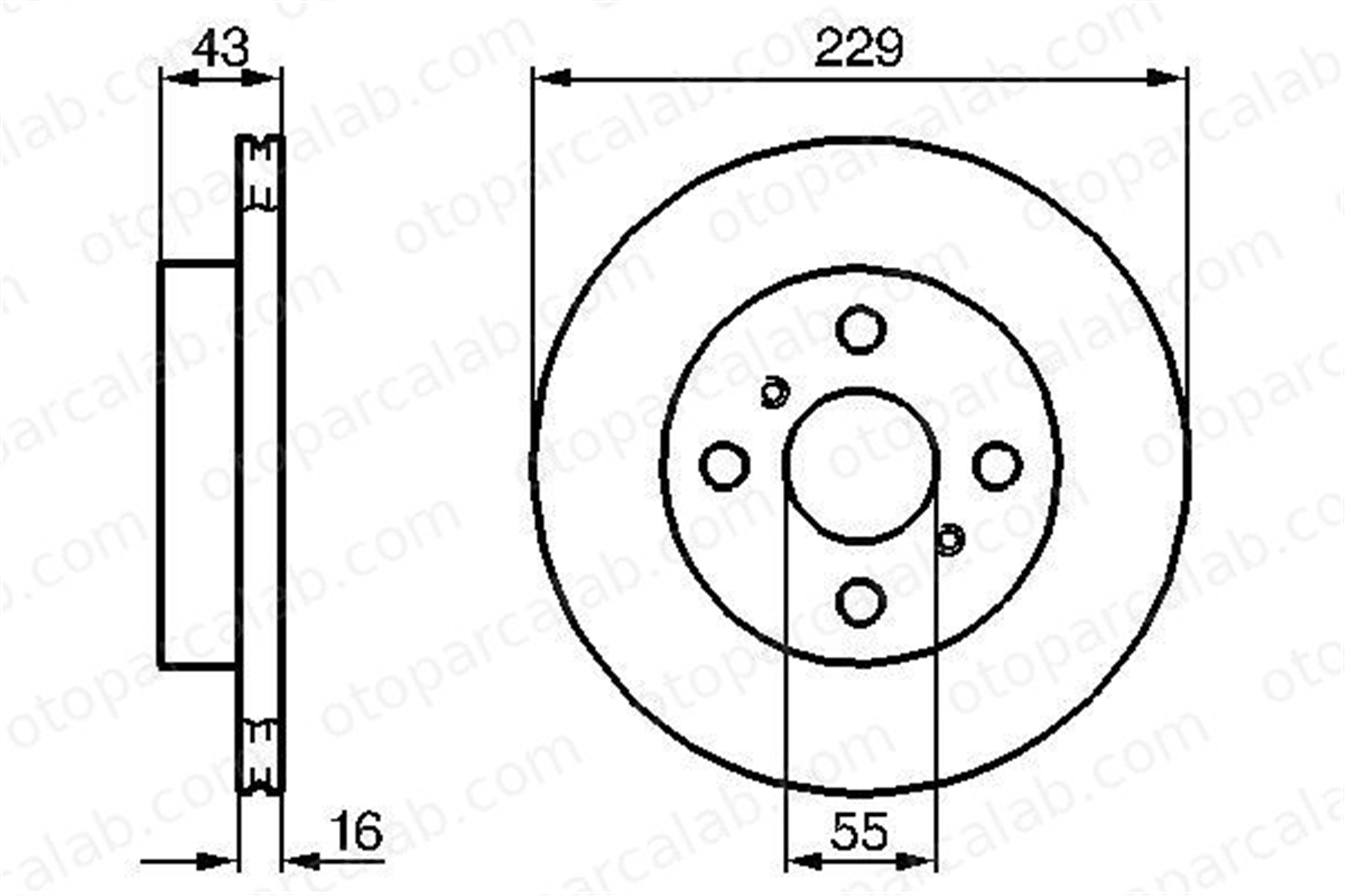 BOSCH 0 986 478 491 Fren Disk Ayna Ön Sağ ve Sol TOYOTA STARLET 4351210160