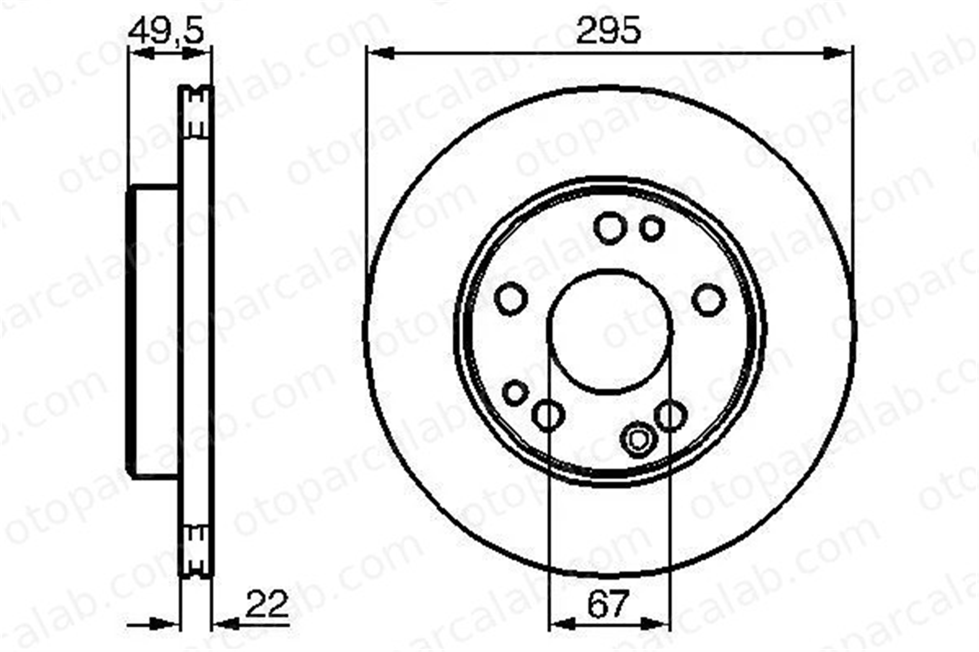 BOSCH 0 986 478 525 Fren Disk Ayna Ön Sağ ve Sol MERCEDES-BENZ E-SERISI E-SERISI T-Model 986478525 A1244211512