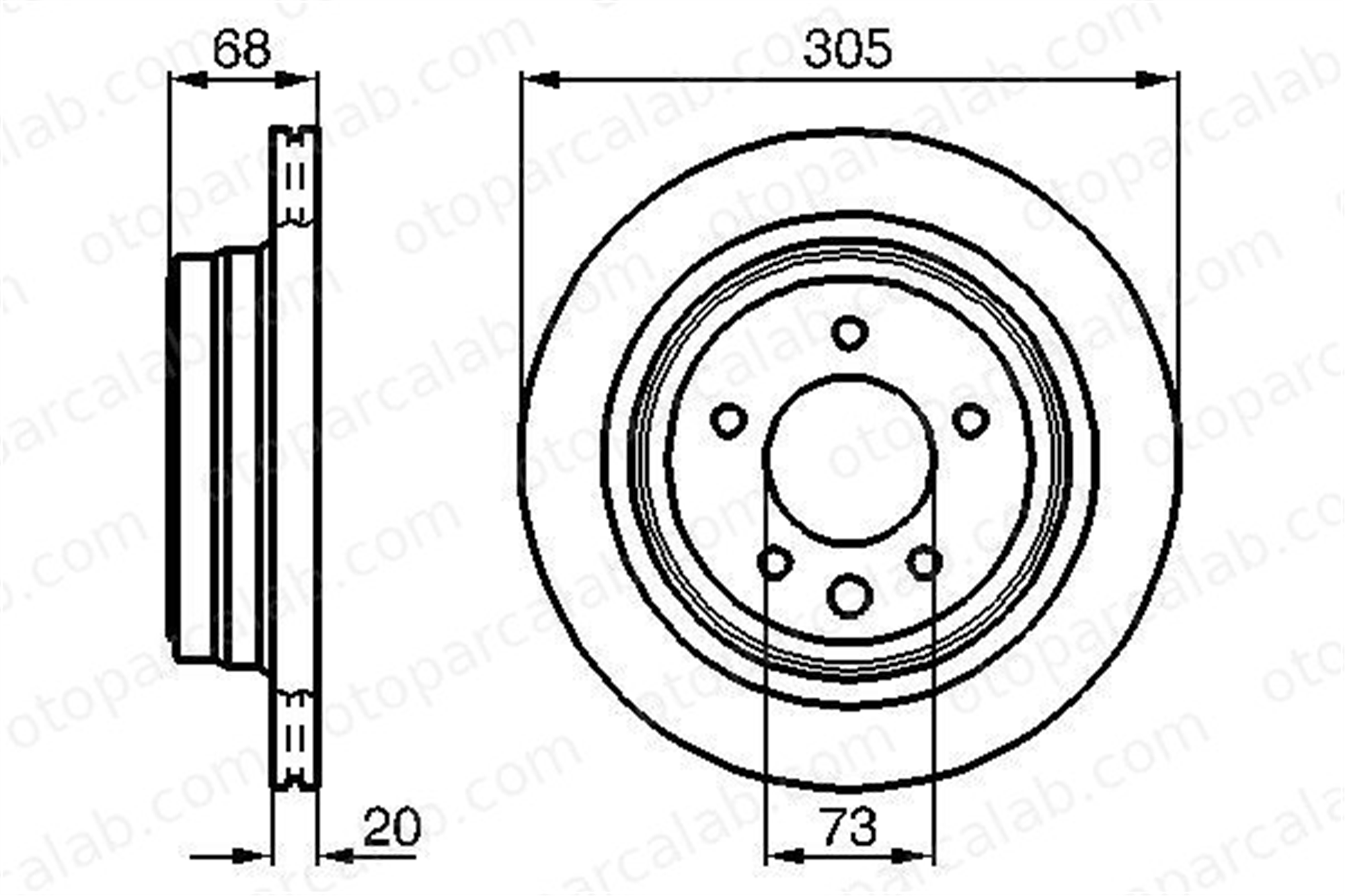 BOSCH 0 986 478 660 Fren Disk Ayna Arka Sağ ve Sol JAGUAR XK 8 Coupe XJSC Convertible JLM12428 JLM1904