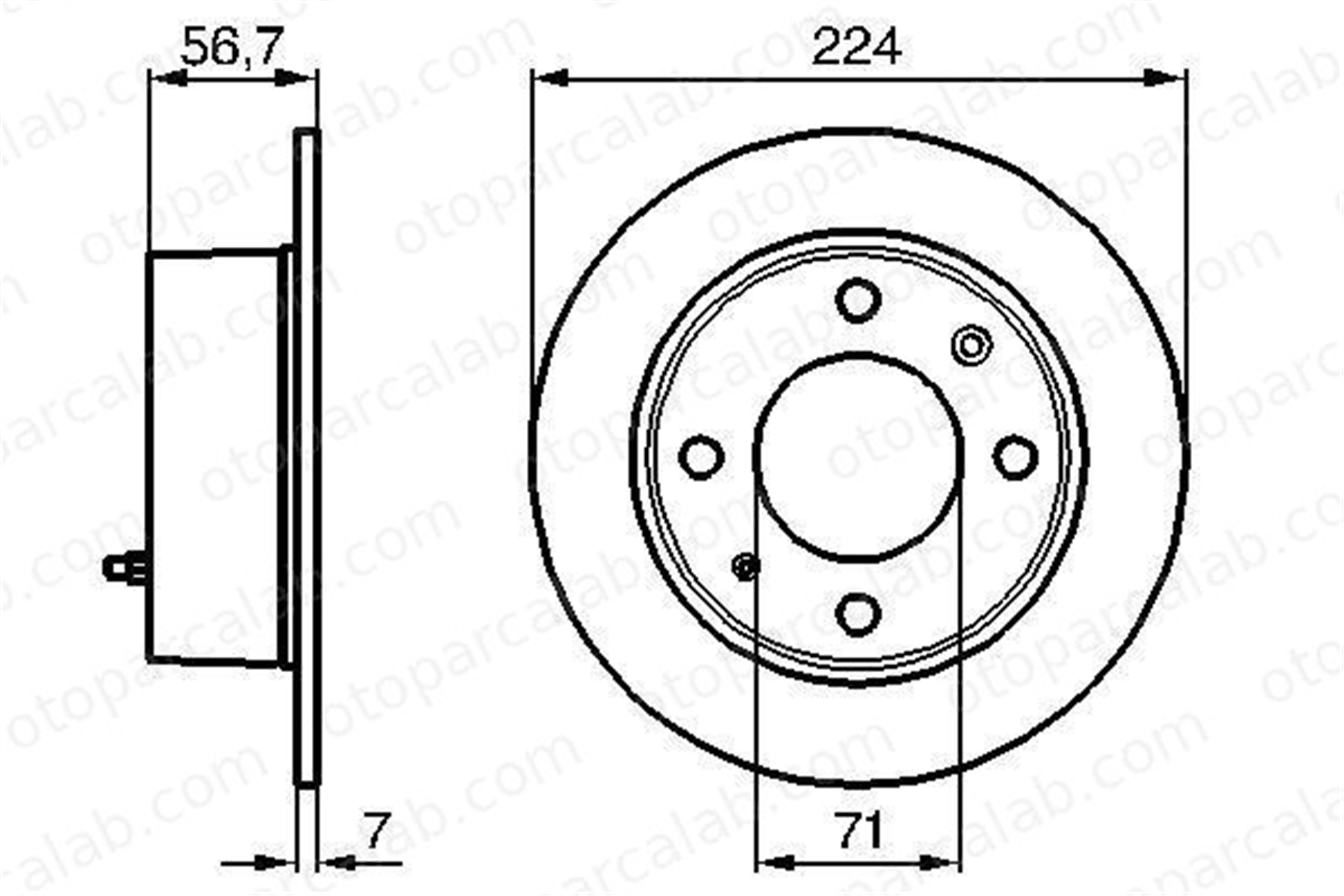 BOSCH 0 986 478 749 Fren Disk Ayna Arka Sağ ve Sol CITROËN BX BX Break 95582061 95582062