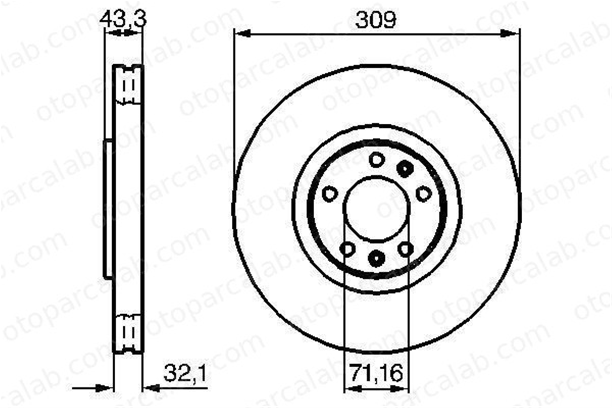 BOSCH 0 986 479 027 Fren Disk Ayna Ön Sağ ve Sol PEUGEOT 607 4249H0 4246V5