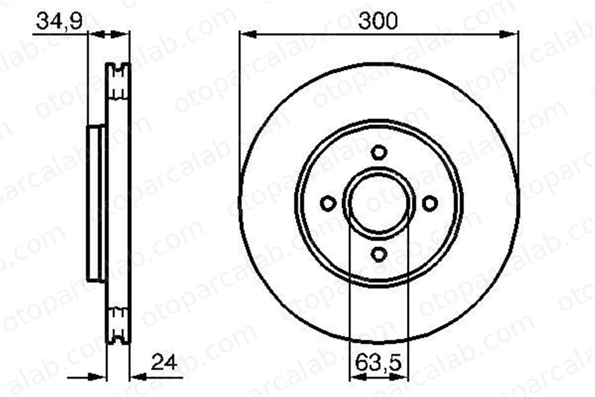 BOSCH 0 986 479 048 Fren Disk Ayna Ön Sağ ve Sol FORD FOCUS I FOCUS I Turnier 4328921 4410264