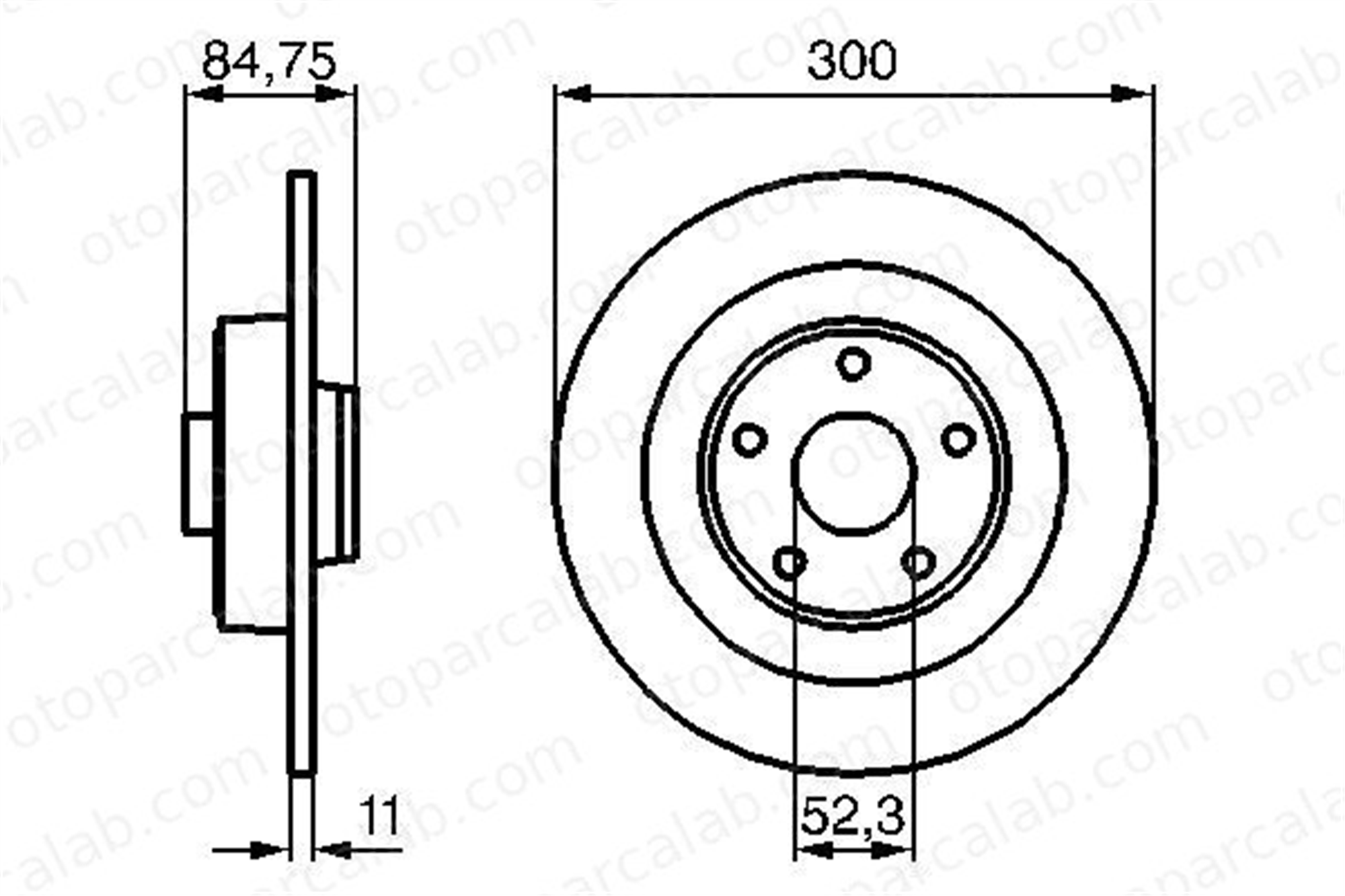 BOSCH 0 986 479 083 Fren Disk Ayna Arka Sağ ve Sol RENAULT ESPACE IV VEL SATIS 8200002874 8200649353