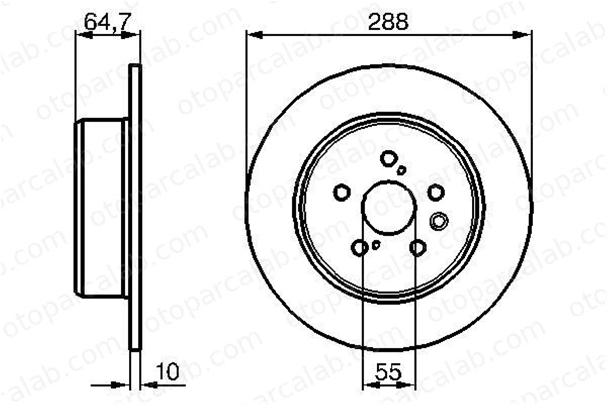 BOSCH 0 986 479 243 Fren Disk Ayna Arka Sağ ve Sol TOYOTA AVENSIS AVENSIS Liftback 4243120430