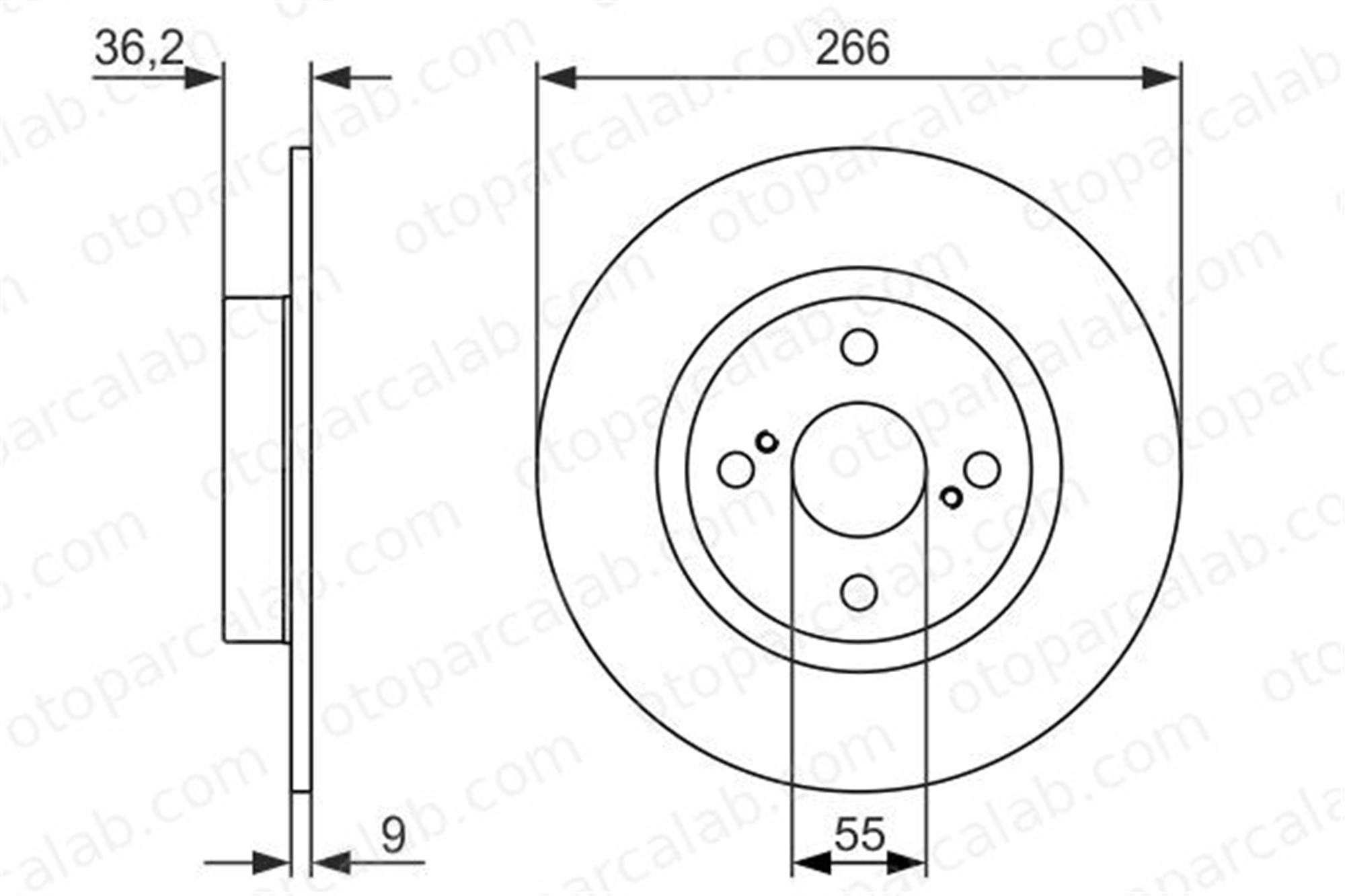 BOSCH 0 986 479 335 Fren Disk Ayna Arka Sağ ve Sol TOYOTA COROLLA COROLLA Liftback 4243112150