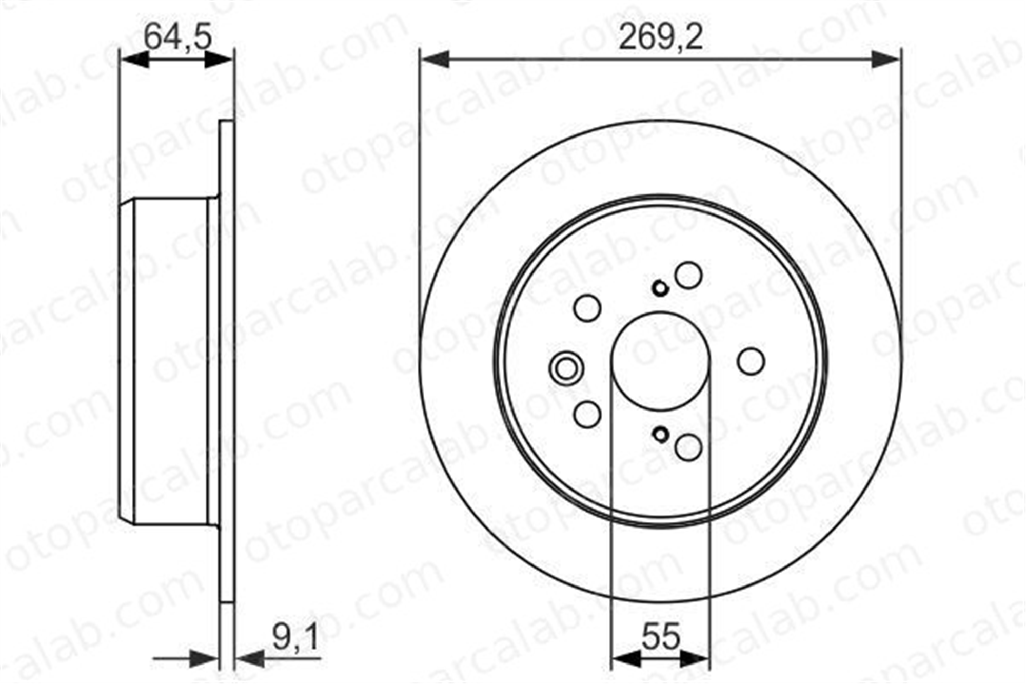 BOSCH 0 986 479 336 Fren Disk Ayna Arka Sağ ve Sol TOYOTA CARINA E VI CARINA E VI Sedan 4243120300 4243120200
