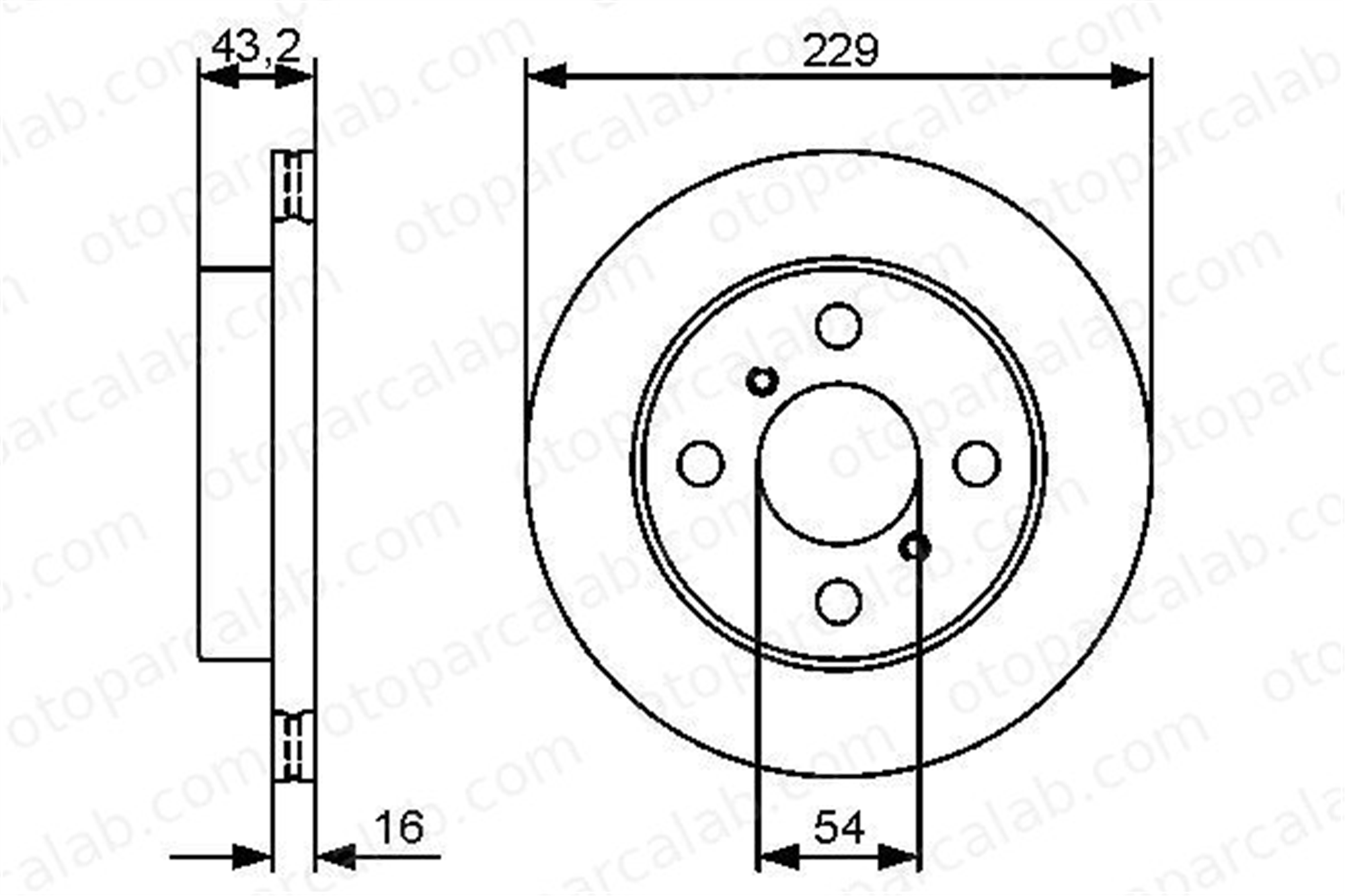 BOSCH 0 986 479 417 Fren Disk Ayna Ön Sağ ve Sol TOYOTA STARLET 986479417 4351210090