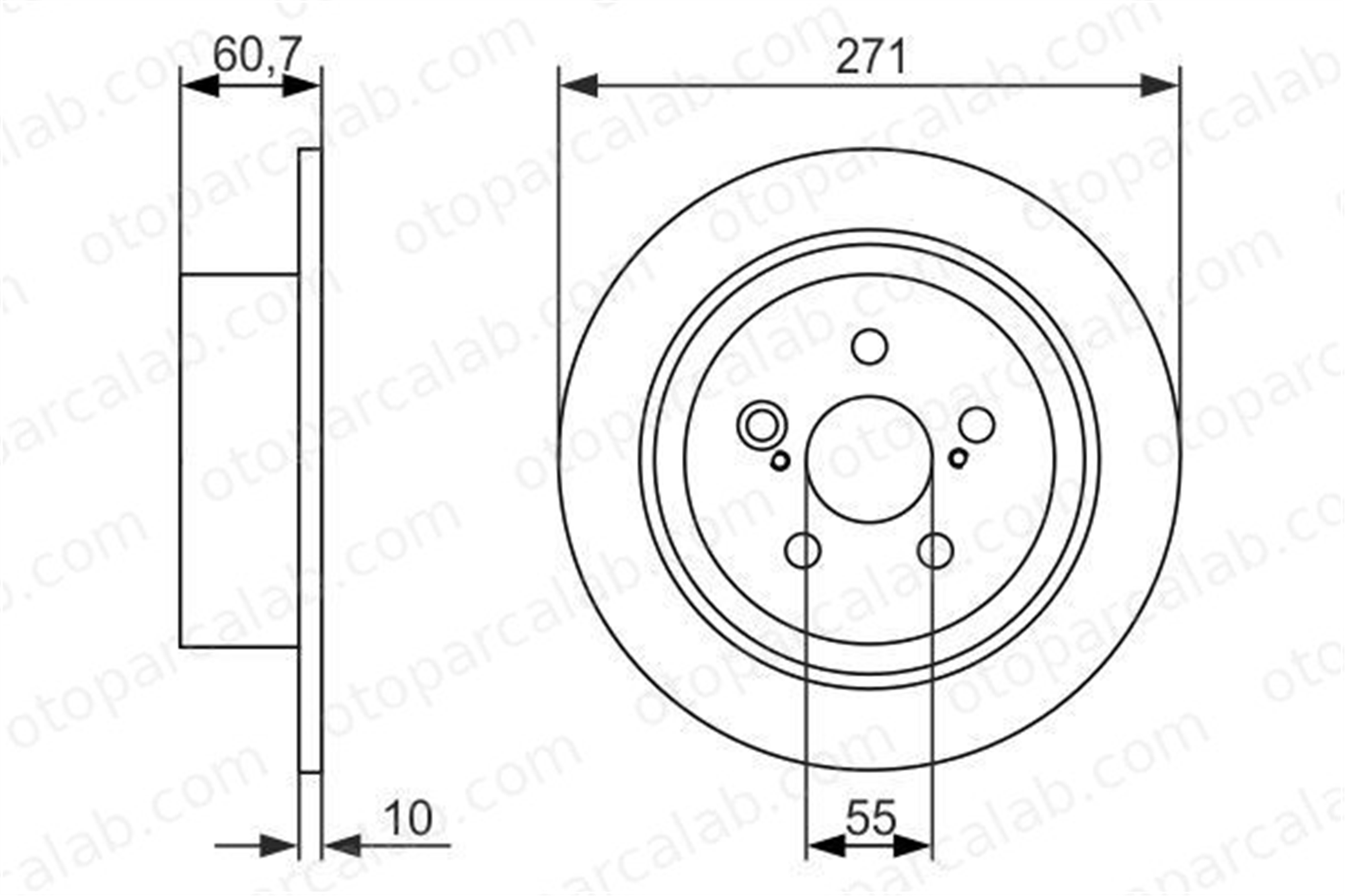 BOSCH 0 986 479 613 Fren Disk Ayna Arka Sağ ve Sol TOYOTA AVENSIS AVENSIS Liftback 4243105040