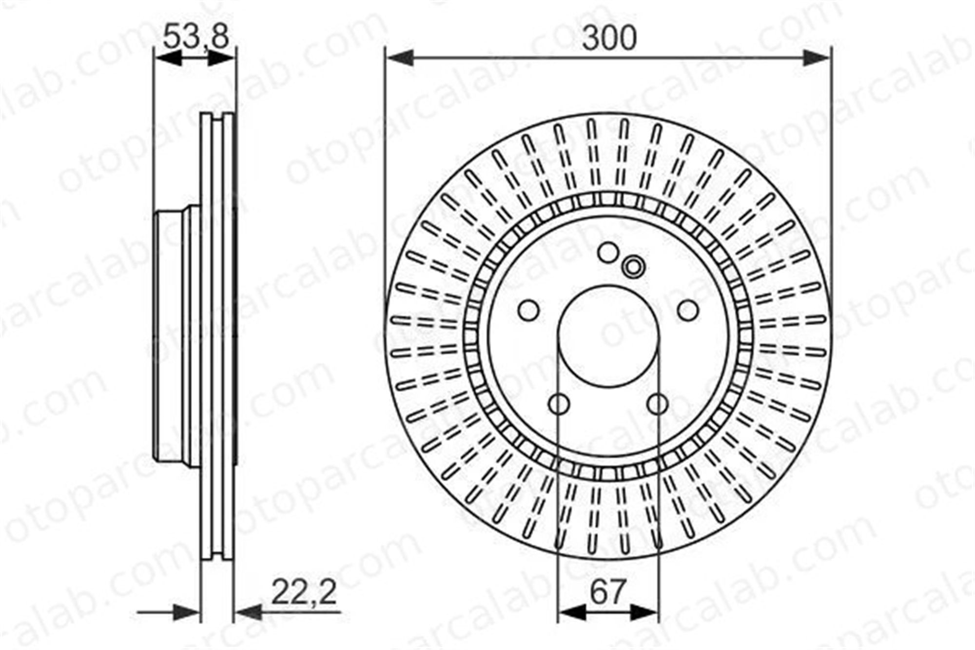 BOSCH 0 986 479 653 Fren Disk Ayna Arka Sağ ve Sol MERCEDES-BENZ CLK CLK Cabrio 5135505AA 05135 505AA
