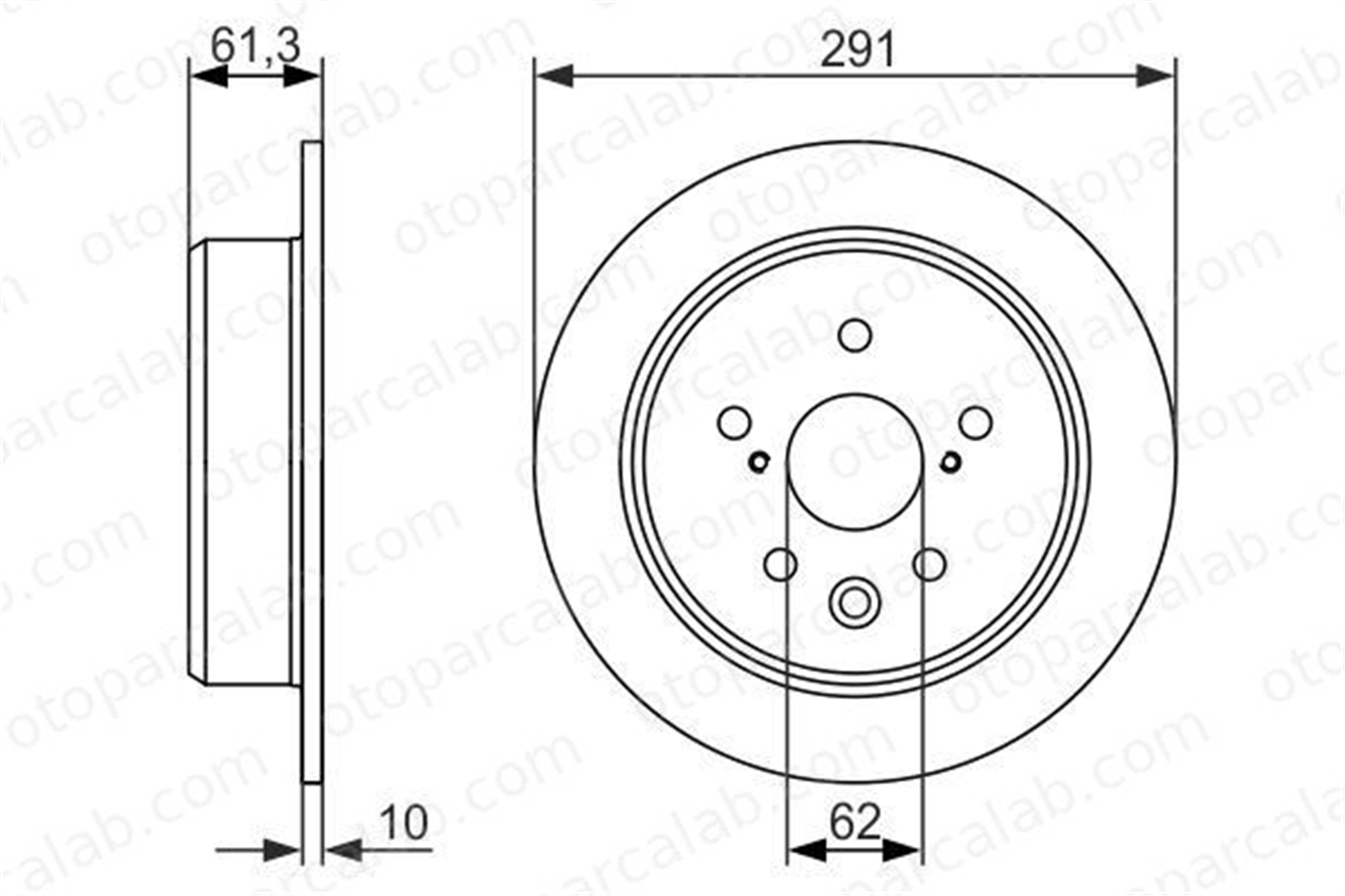 BOSCH 0 986 479 657 Fren Disk Ayna Arka Sağ ve Sol LEXUS IS II TOYOTA MARK X I 4243130280 4243130300