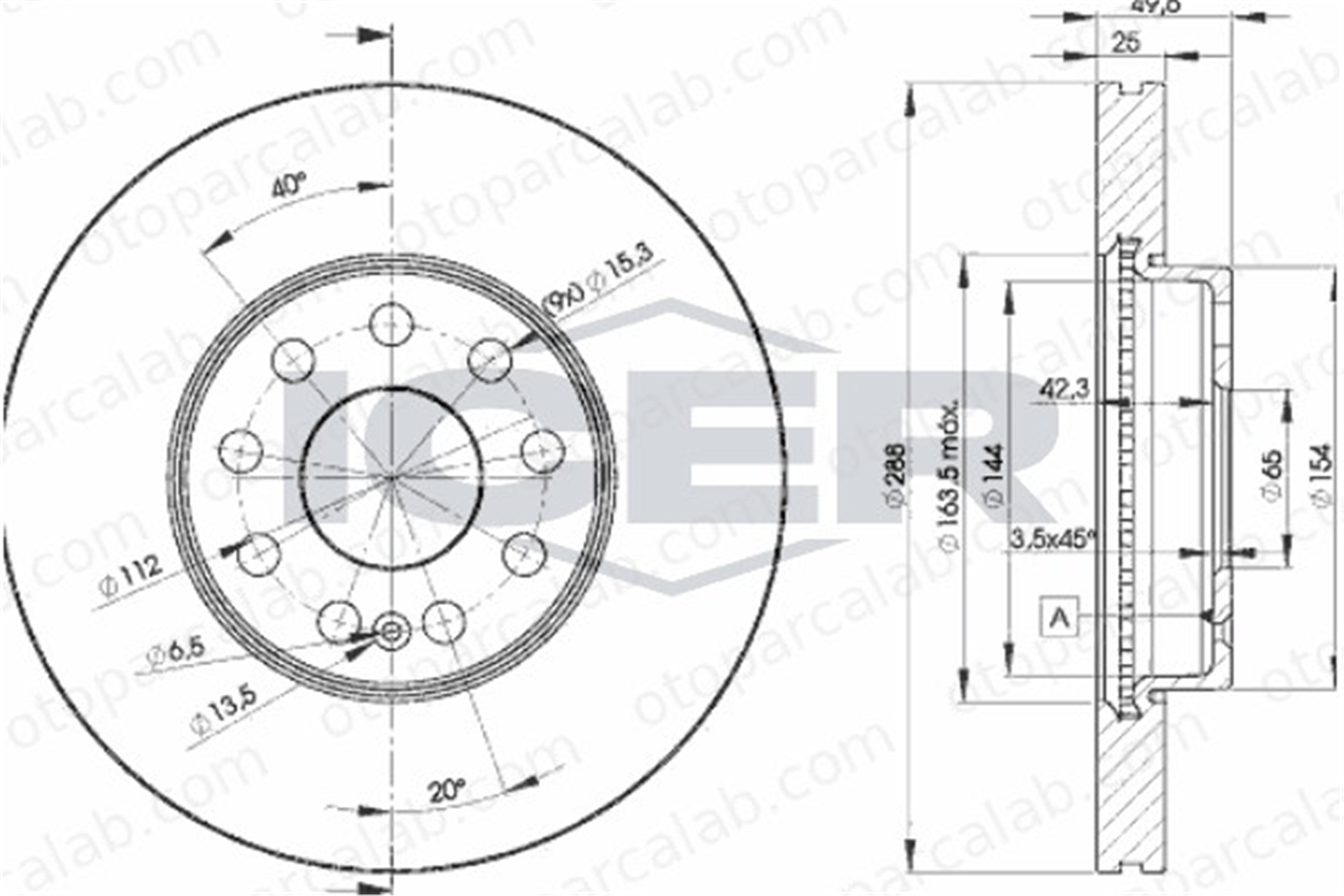 BOSCH 0 986 479 939 Fren Disk Ayna Ön Sağ ve Sol VW GOLF VII SEAT LEON 1K0615301T 1K0615301K