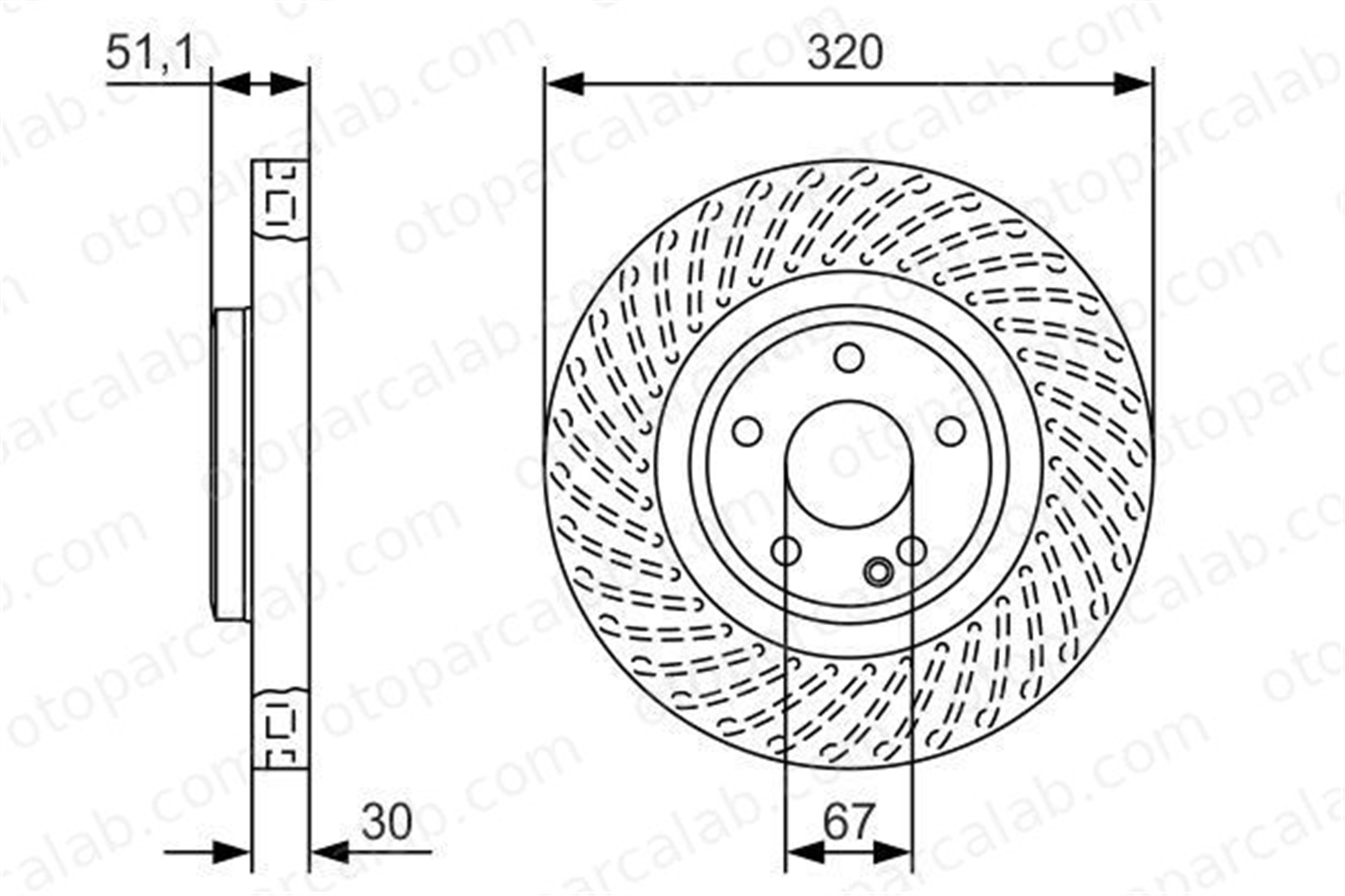 BOSCH 0 986 479 A59 Fren Disk Ayna Ön Sağ ve Sol MERCEDES-BENZ A-SERISI CLA Coupe 2464212612 402065DH0A