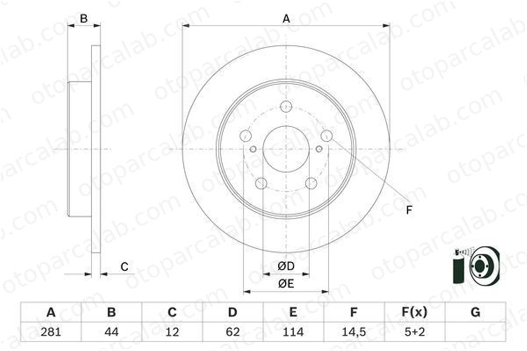 BOSCH 0 986 479 E91 Fren Disk Ayna Arka Sağ ve Sol TOYOTA CAMRY LEXUS NX 4243178010