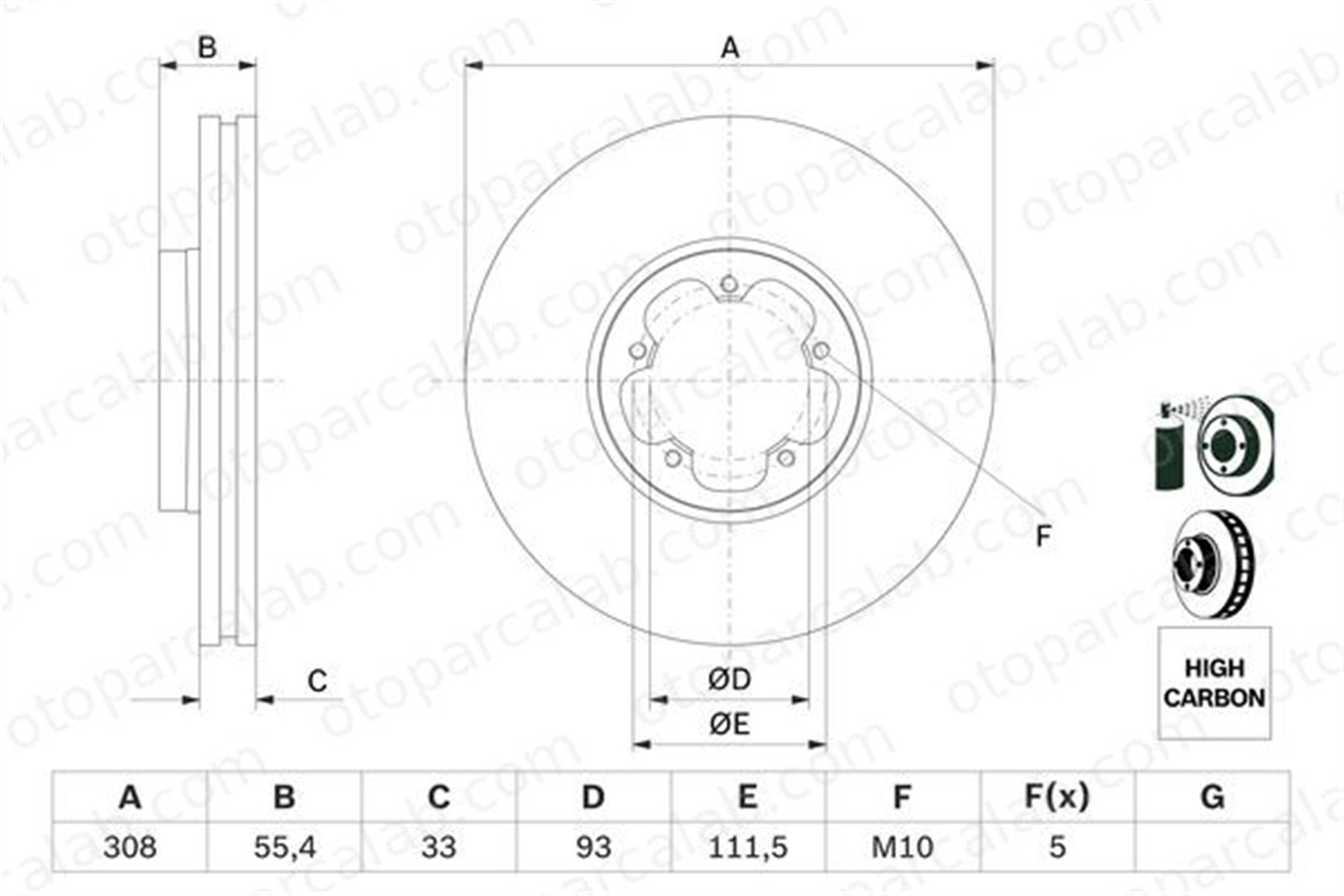 BOSCH 0 986 479 F46 Fren Disk Ayna Ön Sağ ve Sol FORD TRANSIT V363 Panelvan/Van TRANSIT V363 Platform şasi BK211125AC 1842633