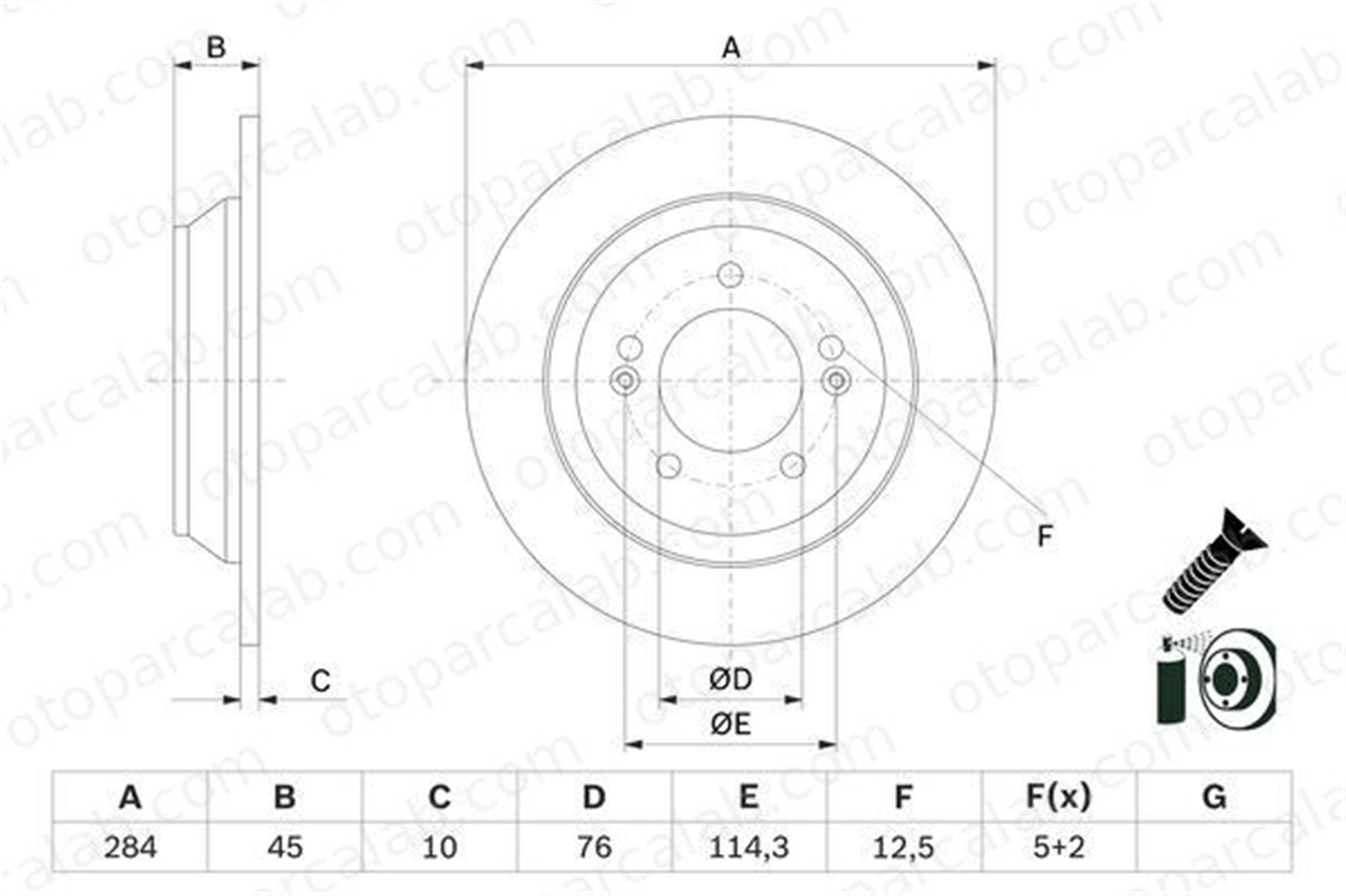 BOSCH 0 986 479 G28 Fren Disk Ayna Arka Sağ ve Sol HYUNDAI KONA KIA SOUL II 58411B2500 58411A4000