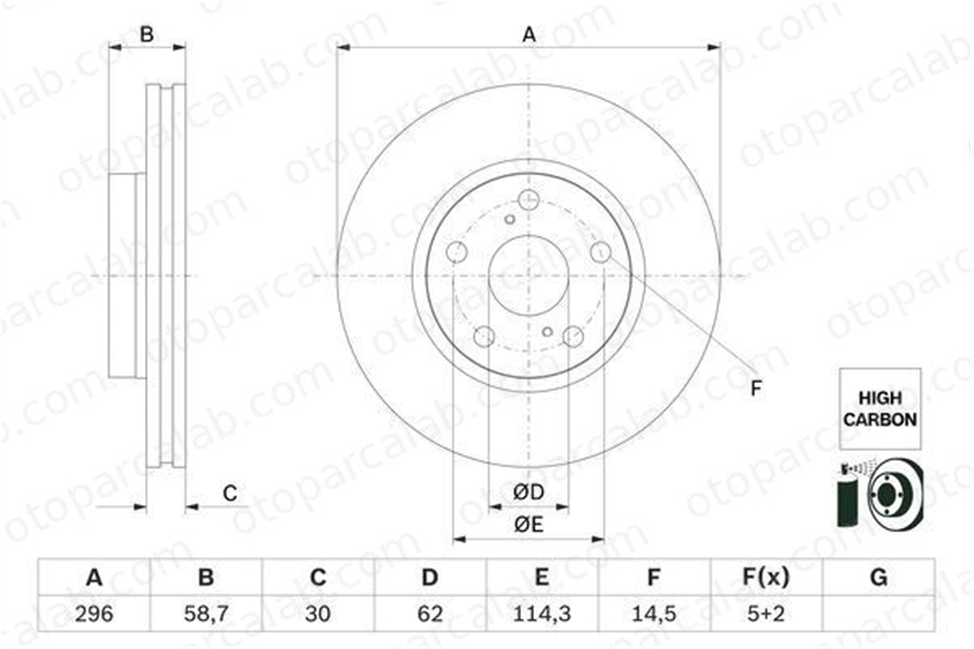 BOSCH 0 986 479 G67 Fren Disk Ayna Ön Sağ ve Sol TOYOTA HILUX VIII Pick-up 435120K170 435120K290