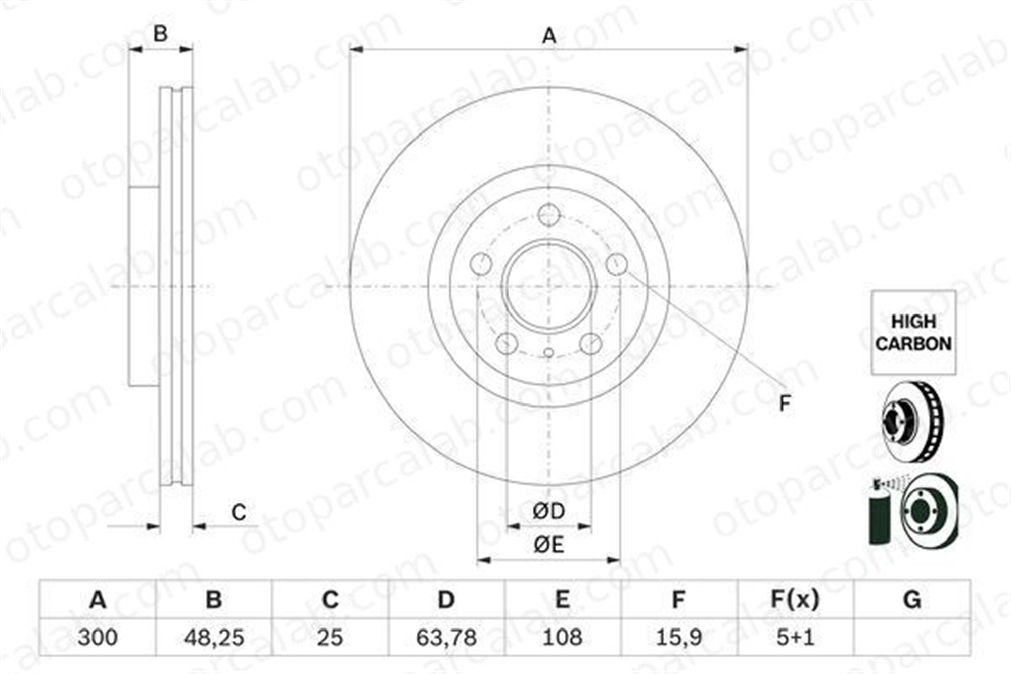 BOSCH 0 986 479 G68 Fren Disk Ayna Ön Sağ ve Sol FORD TOURNEO CONNECT / GRAND TOURNEO CONNECT V408 MPV TRANSIT CONNECT V408 Kasa/büyük limuzin 2252901 2252903
