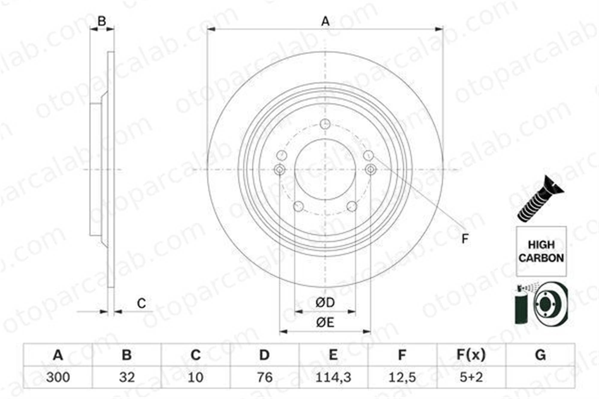 BOSCH 0 986 479 H01 Fren Disk Ayna Arka Sağ ve Sol KIA OPTIMA Sportswagon OPTIMA 58411D4650
