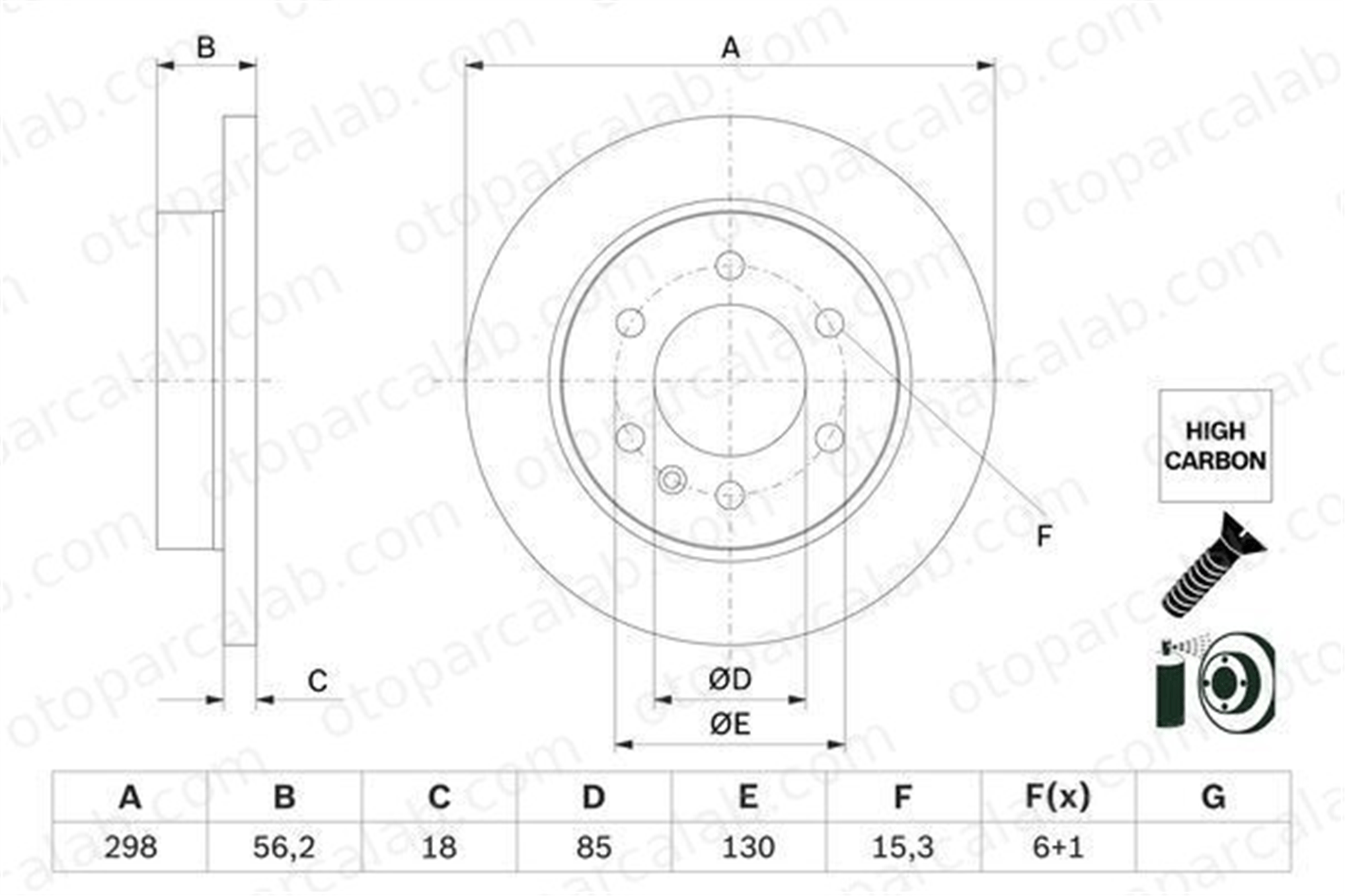 BOSCH 0 986 479 H07 Fren Disk Ayna Arka Sağ ve Sol MERCEDES-BENZ SPRINTER 3,5-t Panelvan/Van SPRINTER 3,5-t Platform şasi A9104232100 9104232100