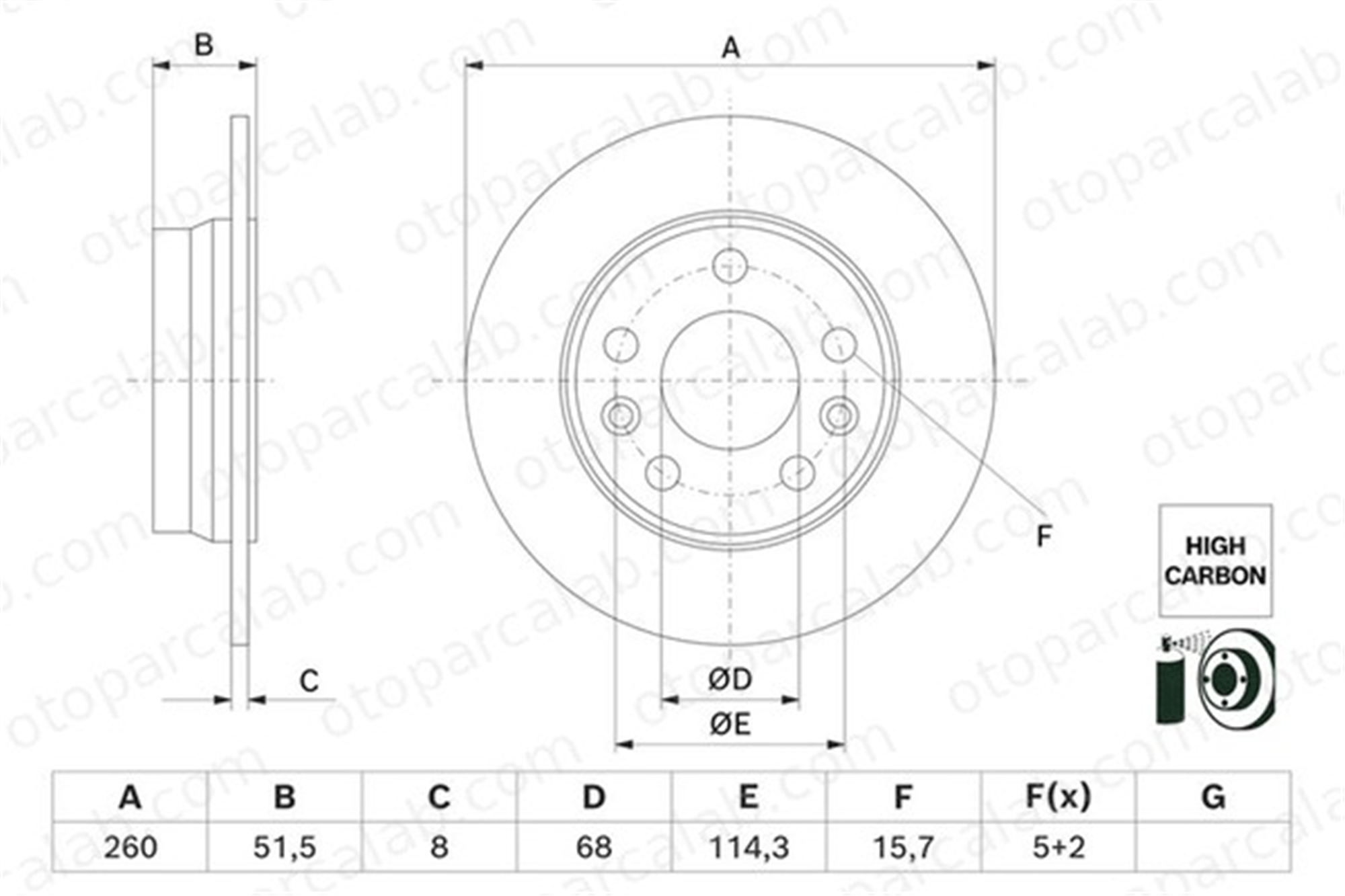 BOSCH 0 986 479 H61 Fren Disk Ayna Arka Sağ ve Sol RENAULT MEGANE IV Grandtour MEGANE IV Hatchback 440A06575R MQ005252