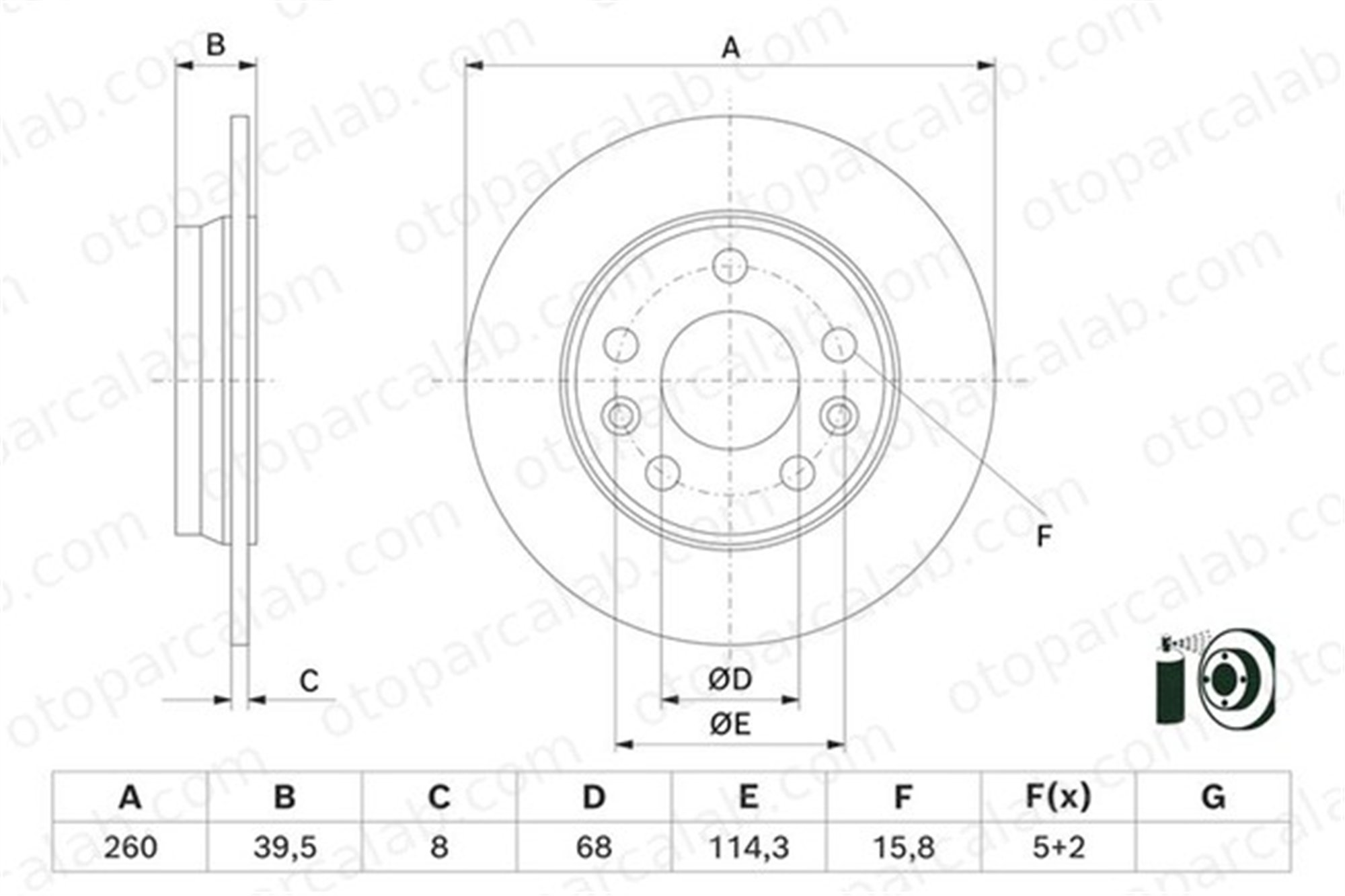BOSCH 0 986 479 H69 Fren Disk Ayna Arka Sağ ve Sol RENAULT ZOE 440A09572R