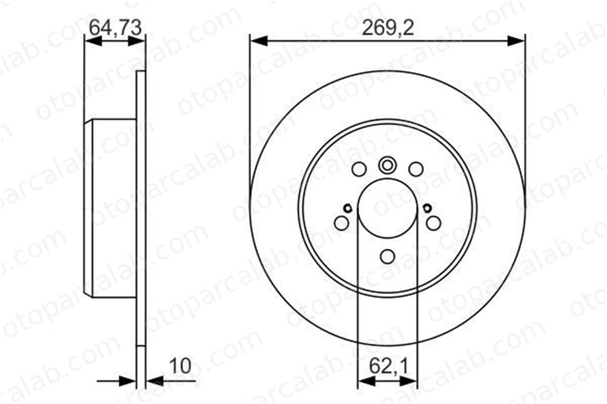 BOSCH 0 986 479 R00 Fren Disk Ayna Arka Sağ ve Sol TOYOTA CAMRY CAMRY Sedan 4243133010 4243133040