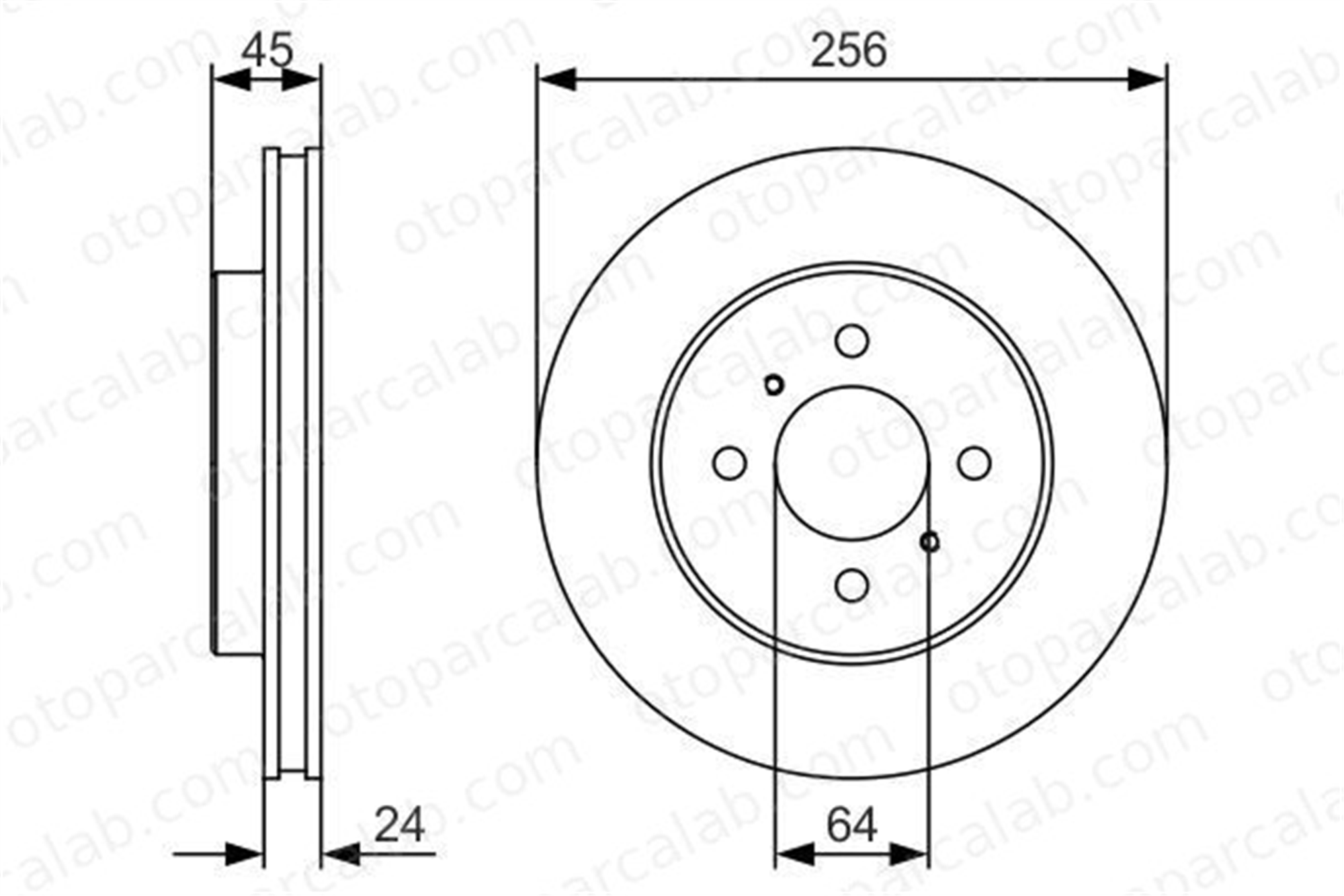 BOSCH 0 986 479 R18 Fren Disk Ayna Ön Sağ ve Sol PROTON PERSONA 300 MITSUBISHI LANCER VII 986479R18 MR449770