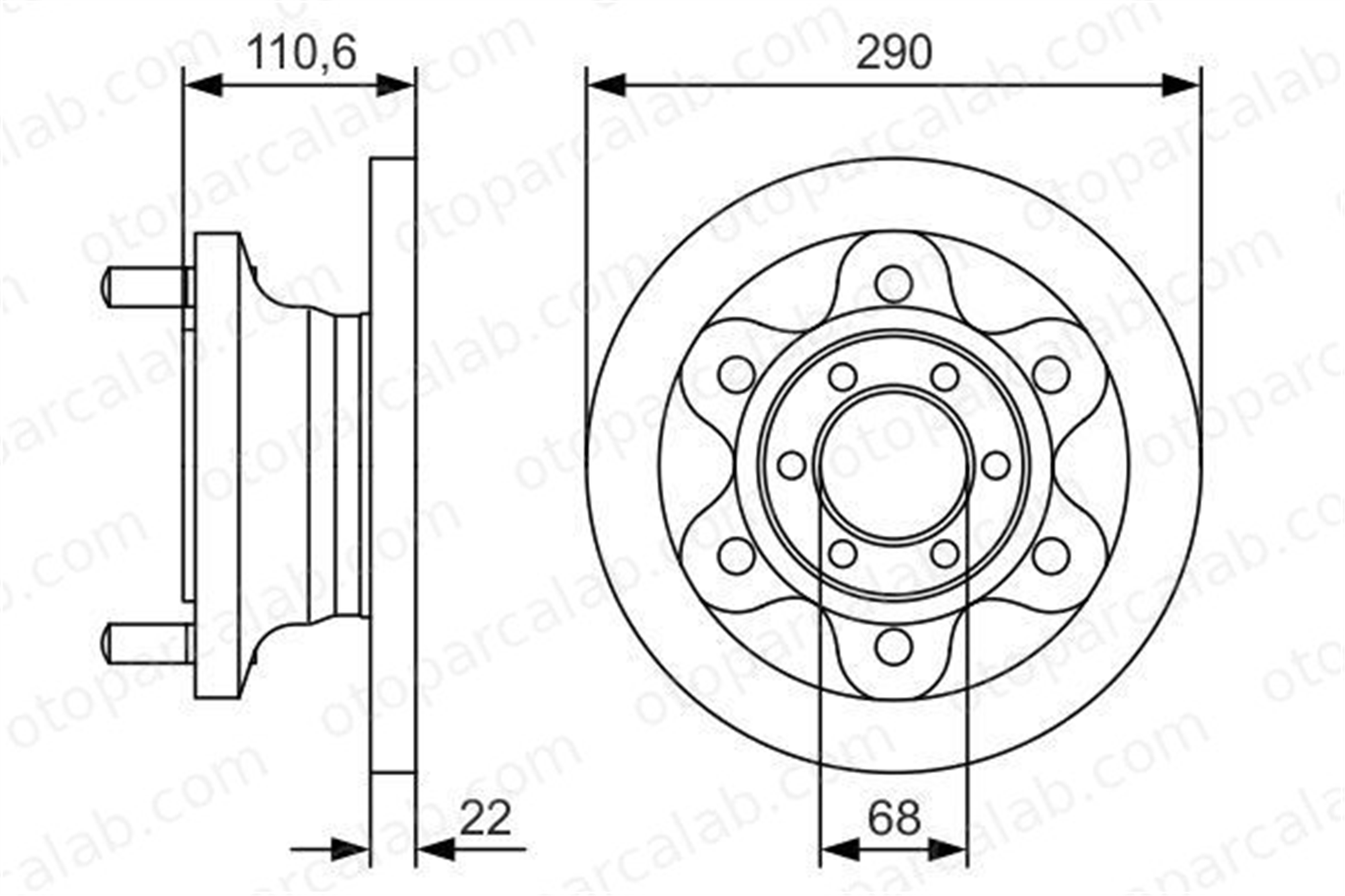BOSCH 0 986 479 S95 Fren Disk Ayna Ön Sağ ve Sol IVECO DAILY III Platform şasi DAILY III Panelvan/Van 1908772 42470842