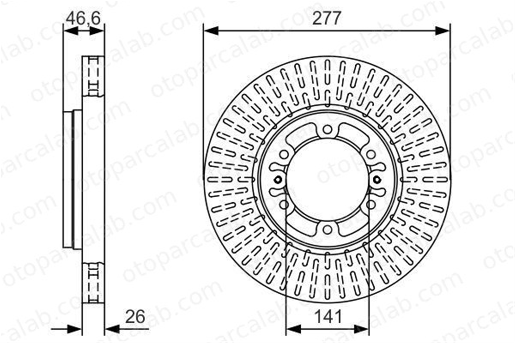 BOSCH 0 986 479 T41 Fren Disk Ayna Ön Sağ ve Sol HYUNDAI H-1 / STAREX Minibüs/Otobüs H-1 Panelvan/Van 581294A400