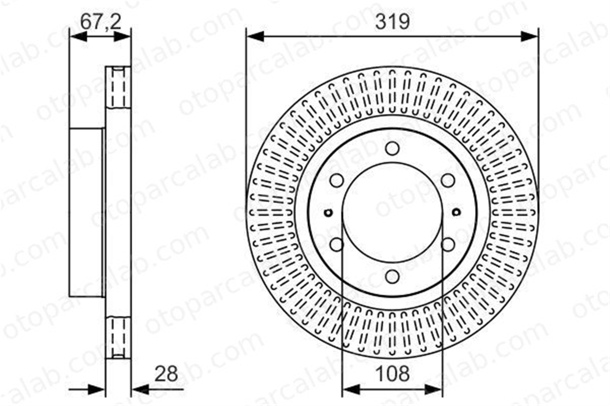 BOSCH 0 986 479 T80 Fren Disk Ayna Ön Sağ ve Sol TOYOTA HILUX VII Pick-up 435120K090 435120K100